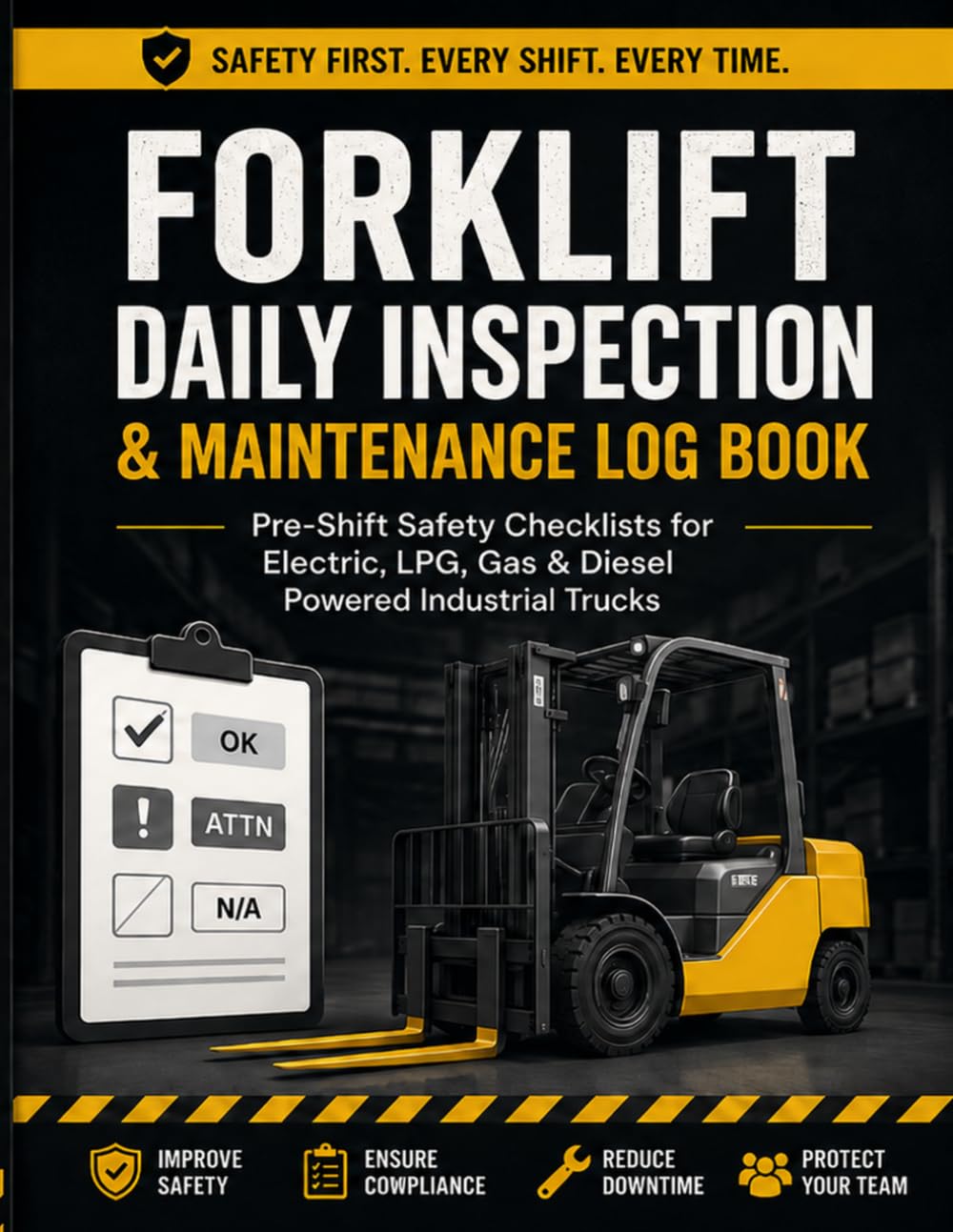 ler totalmente Forklift Daily Inspection & Maintenance Log Book: Pre-Shift Safety Checklists for Electric, LPG, Gas & Diesel Powered Industrial Trucks - Defect Reports, Maintenance Records & Operator Sign-Off