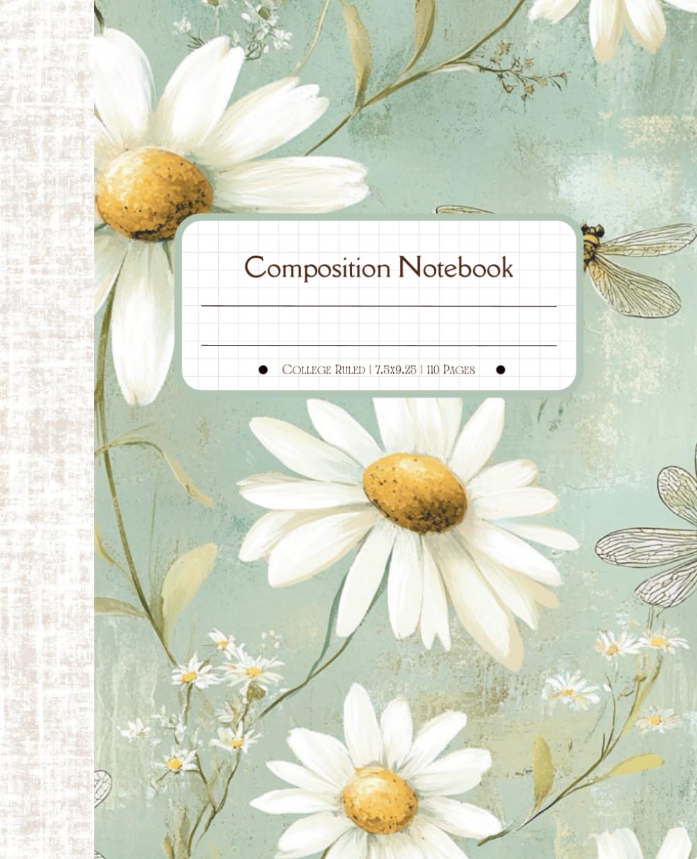 Composition Notebook College Ruled: Vintage Cottage Core Book for Note Taking with Floral Daisy Flower and Dragonfly Design | Cute Aesthetic Botanical... for Adults, Girls, and Teens | Wide Lined baixar livro de graça