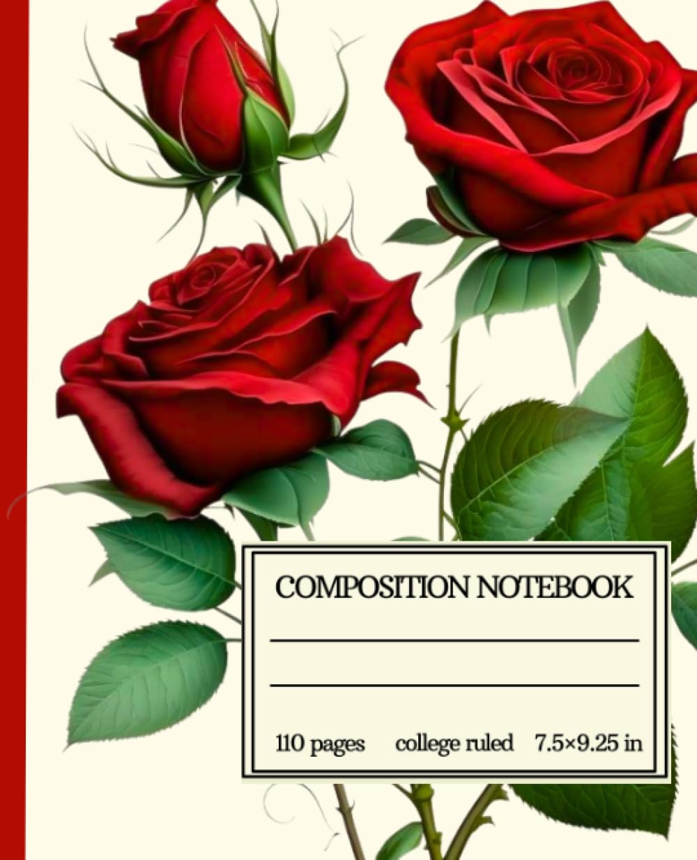 Composition Notebook College Ruled: red roses Vintage Botanical Illustration | Aesthetic Journal For Girls | Wide Lined baixar livro de graça
