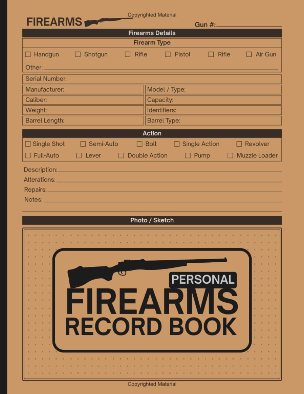 ler totalmente Personal Firearms Record Book: Firearms log book for Gun Owners to Document Inventory, Purchase History, Transfers, Maintenance, and Key Details | Large Print 8.5" x 11" Inches, 110 pages