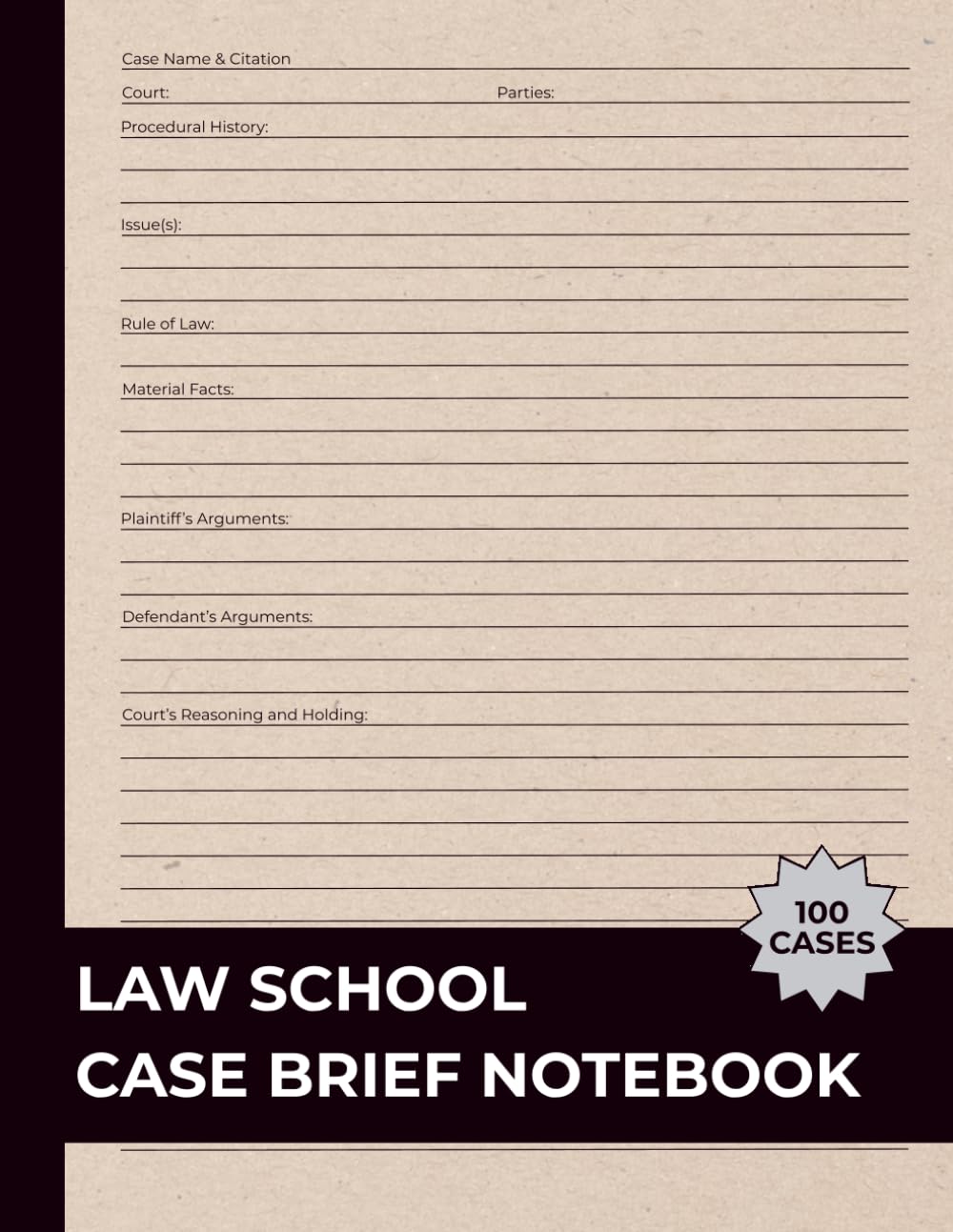 Law School Case Brief Notebook: Note Taking Guide for Law Students baixar o livro de graça