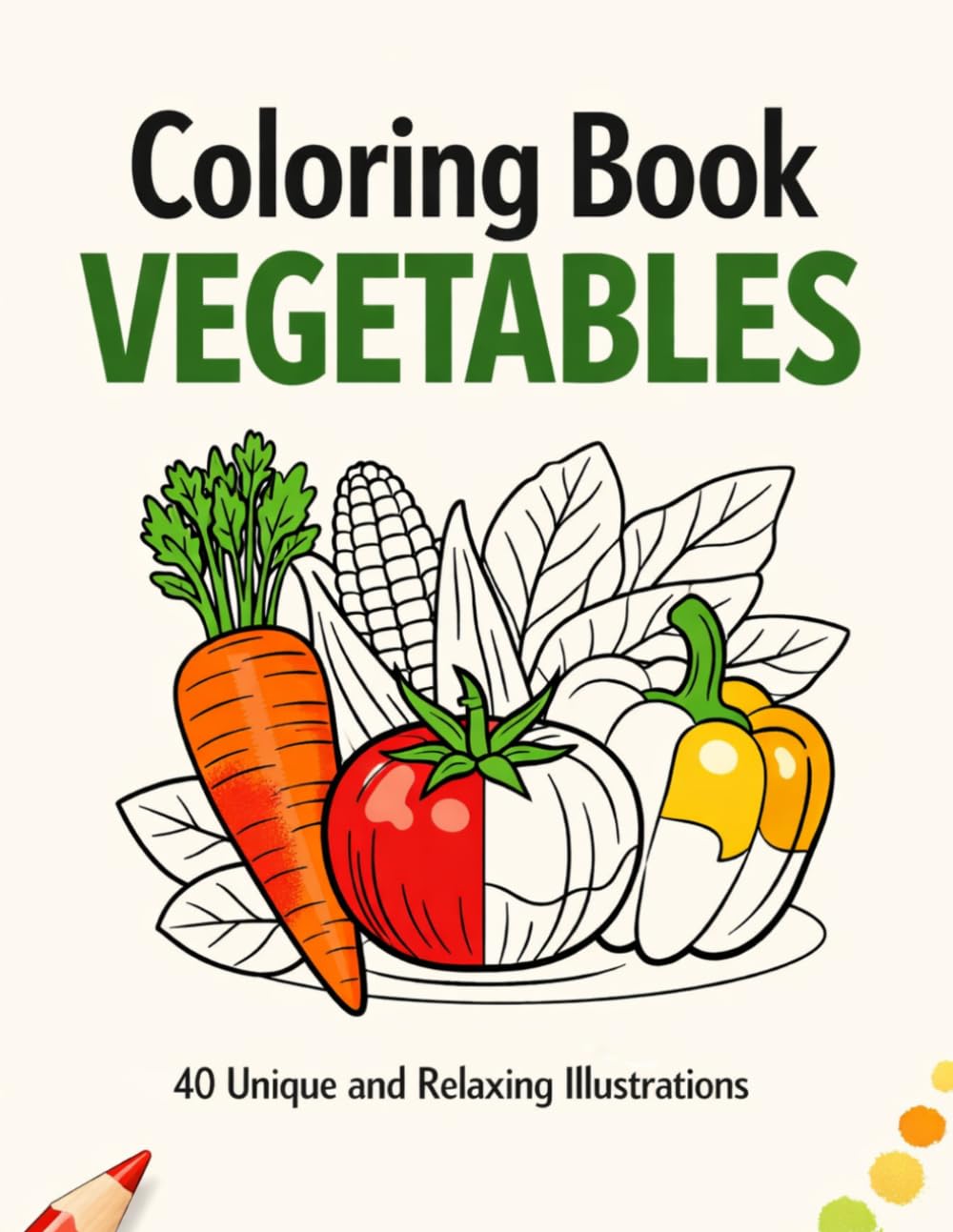 Coloring Book Vegetables: 40 Unique and Relaxing Illustrations for Adults and Teens baixar o livro de graça