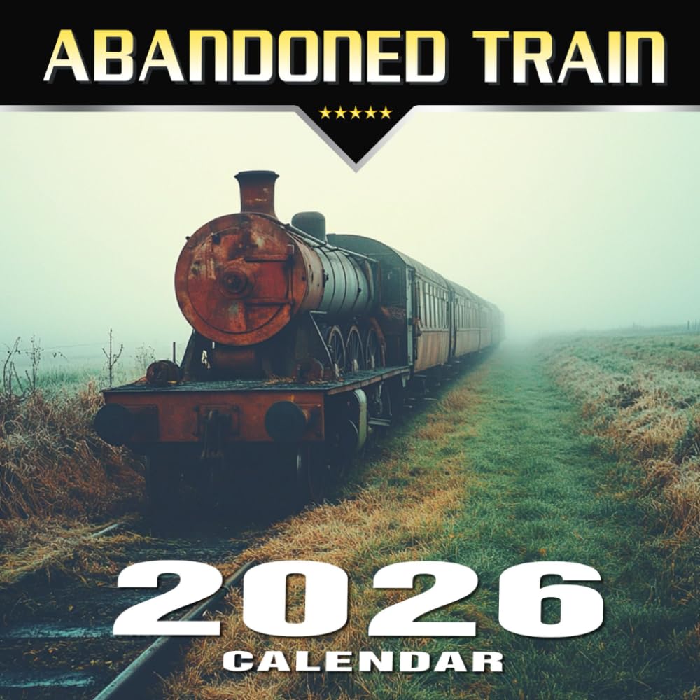 Abandoned Train Calendar 2026: Twelve months of forgotten locomotives frozen in time