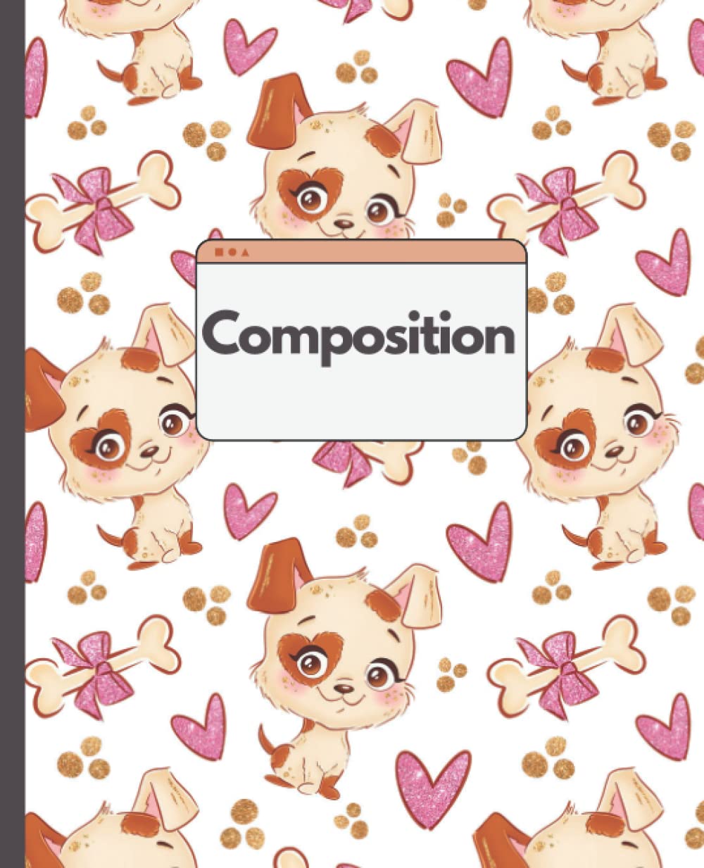 Cute Puppy with Hearts Composition Book: Lined Notebook, Journal, Diary, Workbook, Notepad for Students, Children, Adults, Wide Ruled, 120 pages, 9.25" X 7.5" baixar livro de graça