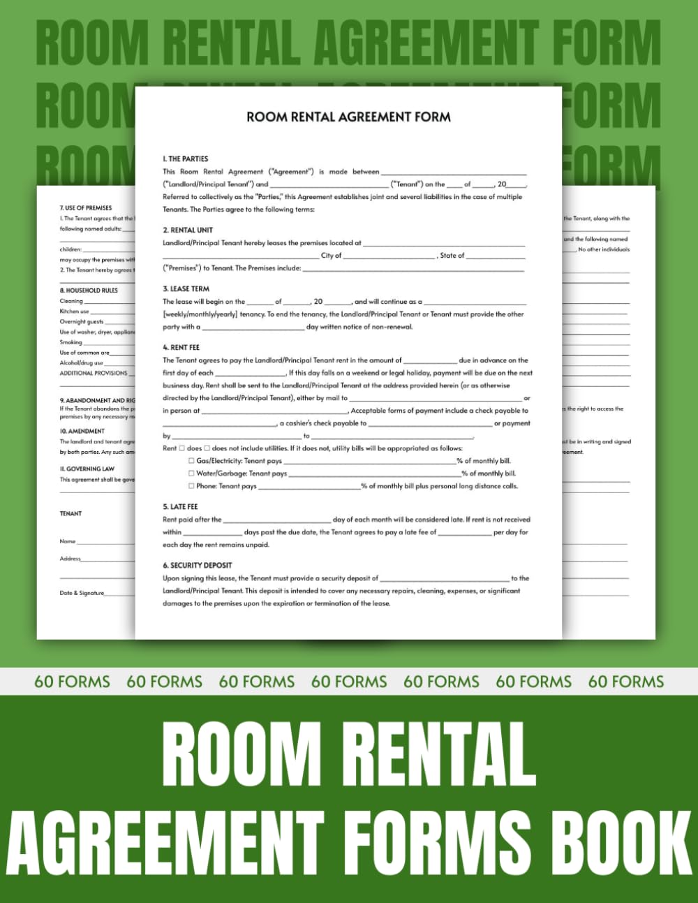 ler totalmente Room Rental Agreement Forms Book: Streamline Your Rental Process | 60 Pre-Made, Organized Lease Forms | Size 8.5×11 in.