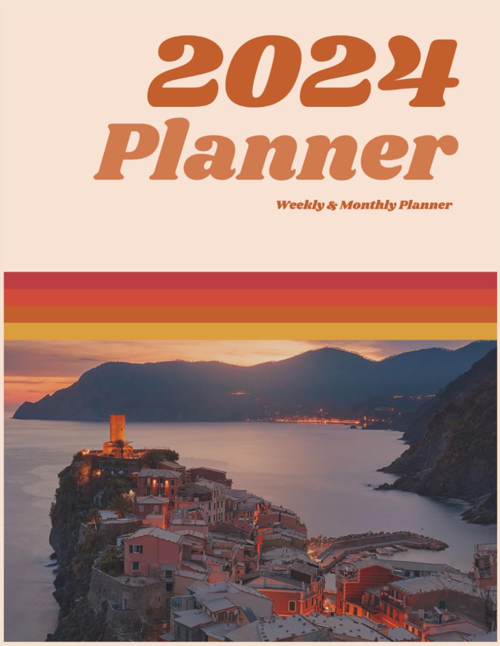 ler totalmente 2024 Weekly and Monthly Planner: Retro Travel Themed Calendar Notebook for Organization & Business, January 2024 - December 2024, 8.5" x 11"