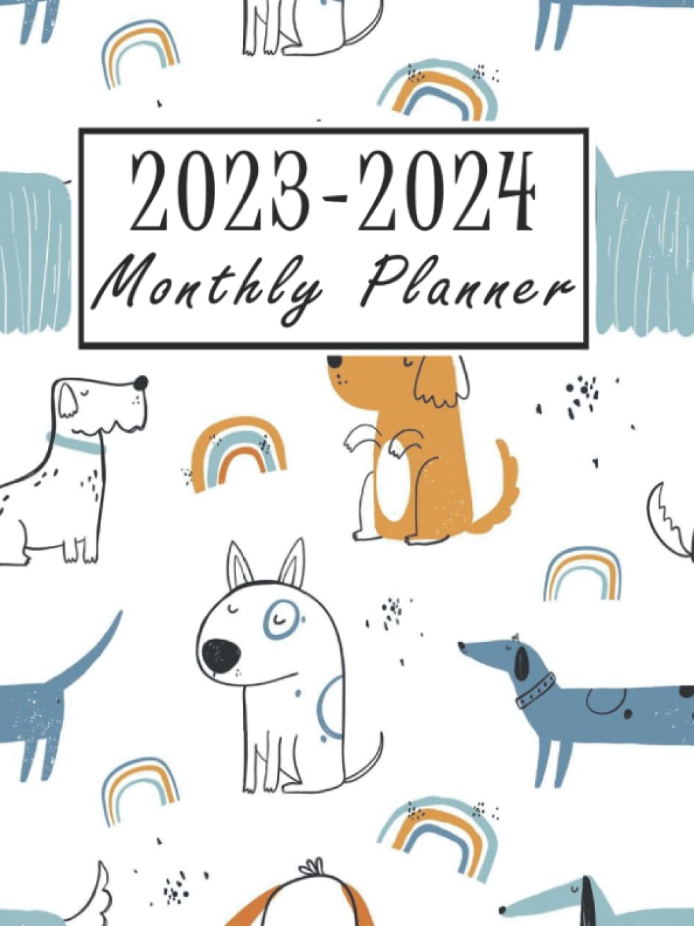 2023-2024 Monthly Weekly Planner: Dogs Weekly Two Year Planner - Pretty Design 24 Months at a Glance Simple Schedule Organizer & Agenda |... & Contacts Log (Academic Planner) baixar livro de graça