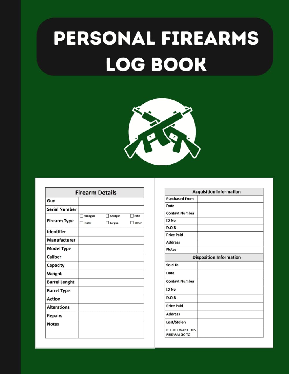 Personal Firearms Log Book: Firearms Inventory for Gun Owners to Record Acquisitions, Dispositions, and Personal Gun Collection Information Including Insurance Details baixar livro de graça