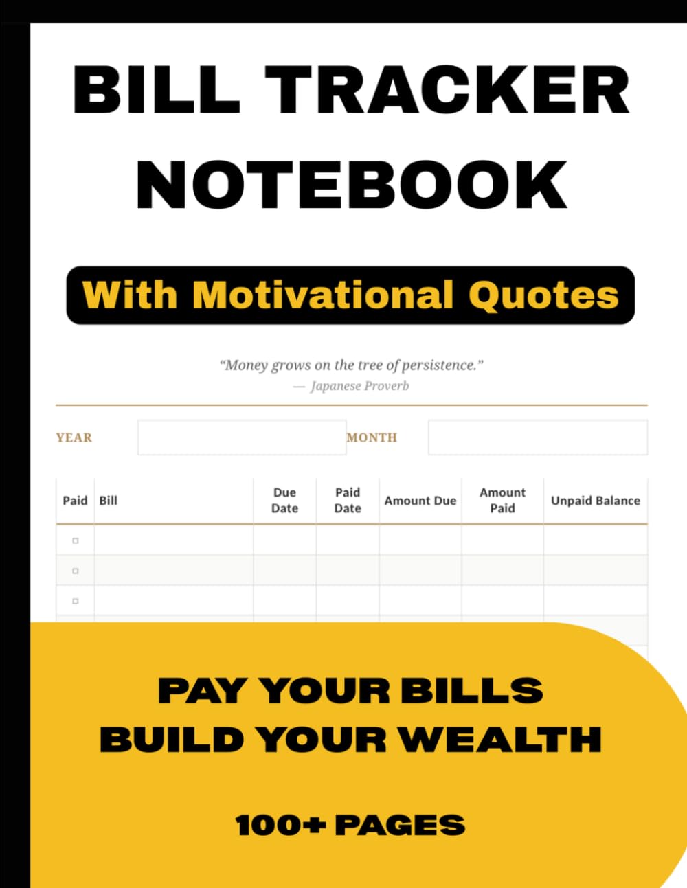 ler totalmente Pay Your Bills, Build Your Wealth - Bill Tracker Notebook: Monthly Bill Payment Checklist with Motivational Money Quotes – 8.5" x 11