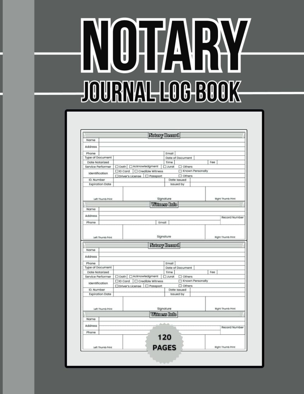 capítulo por capítulo baixar Notary Journal Log Book: Register your notarial deeds easily, 8.5 / 11 inches,120 Pages
