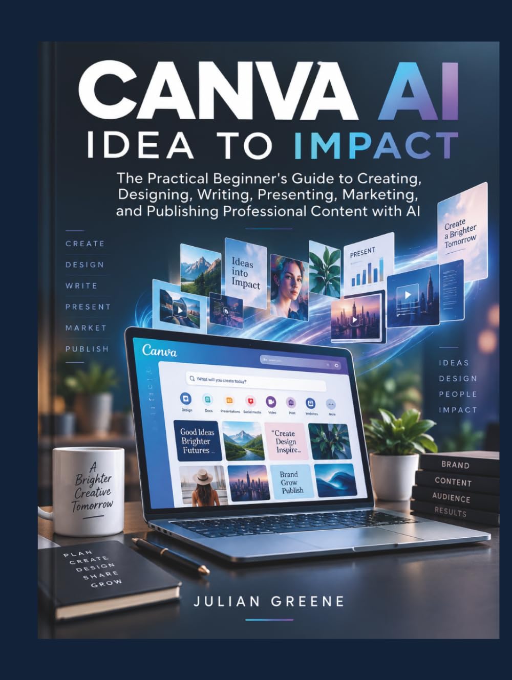 ler totalmente CANVA AI IDEA TO IMPACT: The Practical Beginner's Guide to Creating, Designing, Writing, Presenting, Marketing, and Publishing Professional Content with AI