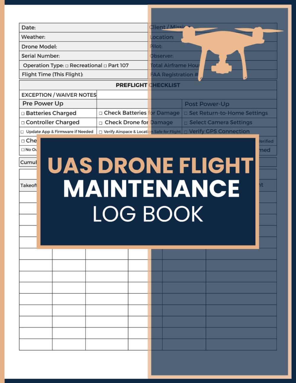 ler totalmente UAS Drone Flight Maintenance Log Book: Aerial Performance Record and Checklist Journal - Capture Missions, Weather Conditions, Equipment Data, and Service History