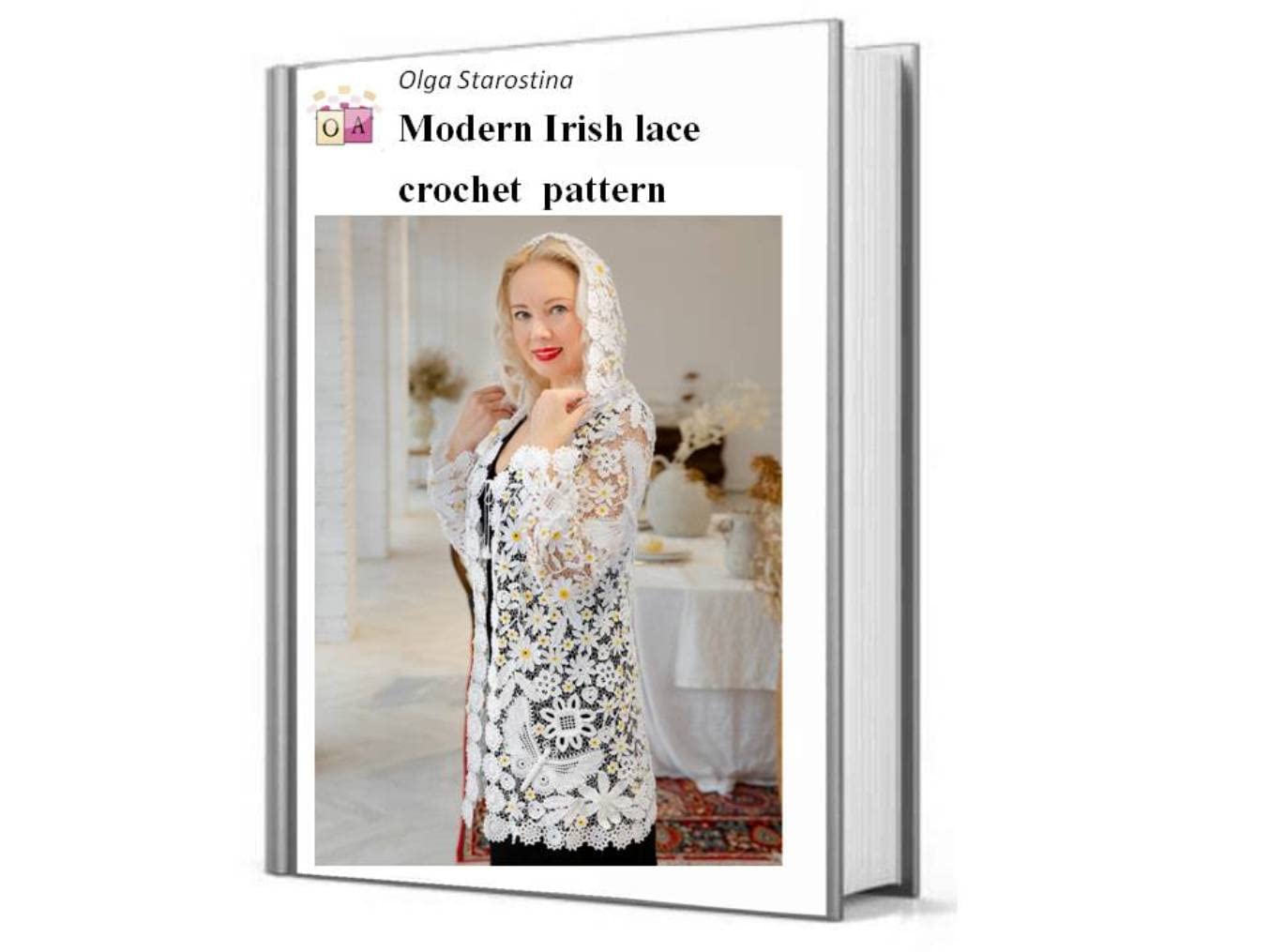 ler totalmente Modern Irish crochet lace pattern on a cardigan with a hood. (English Edition)