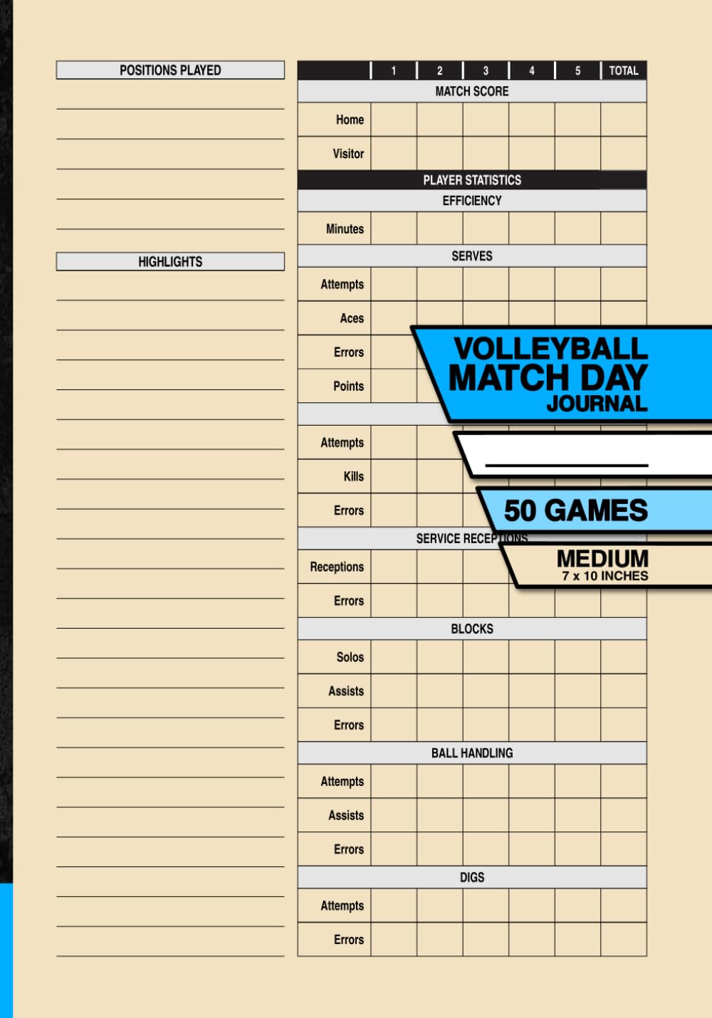 Volleyball Match Day Journal: Record and Track Your Individual Playing Stats | For Serious Players | 50 Games | Medium baixar o livro de graça