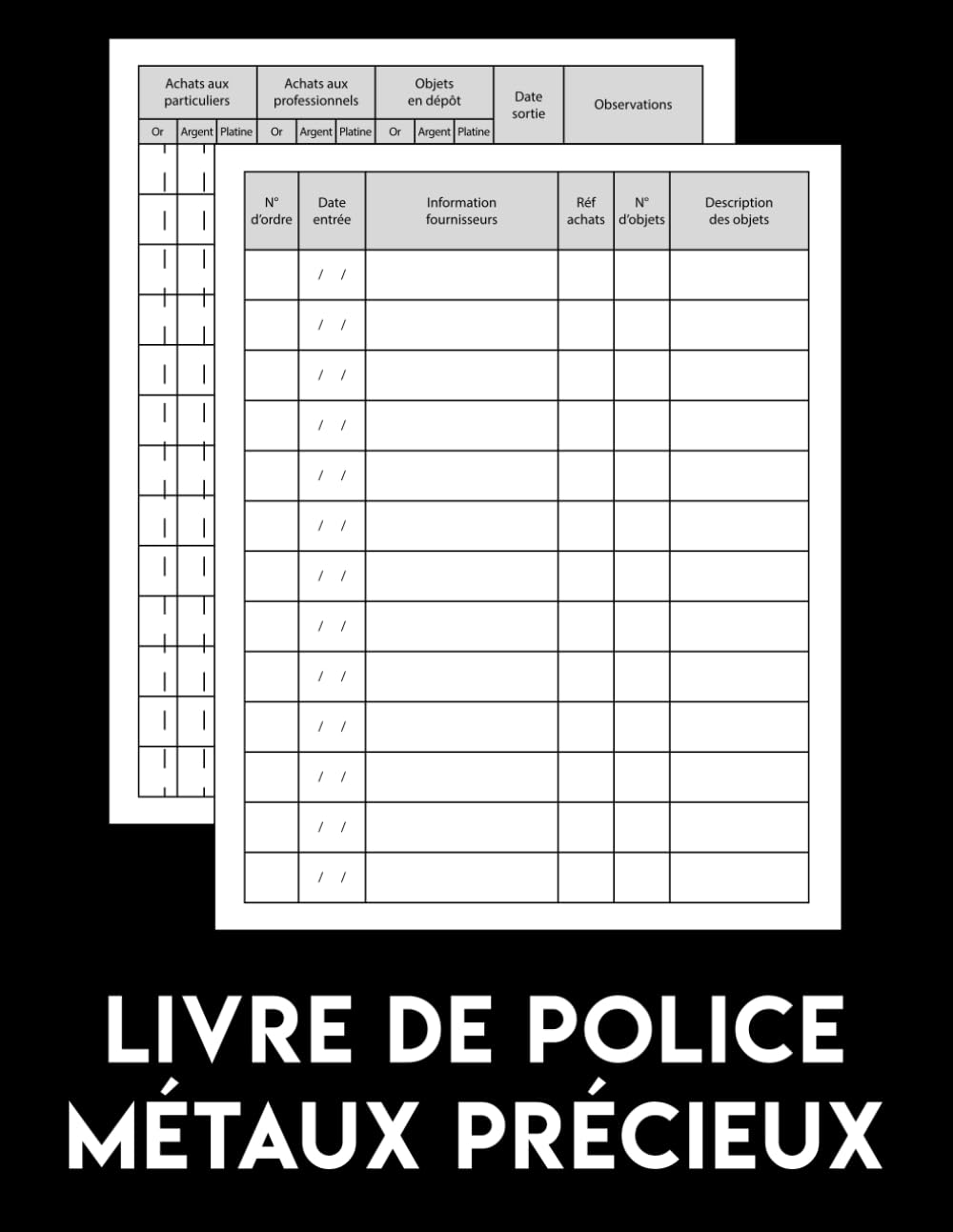 capítulo por capítulo baixar Livre de Police Métaux Précieux: Registre de police pour pour bijouterie, joaillerie, orfèvrerie, horlogerie et négociants de métaux précieux qui au code général des impôts. (French Edition)