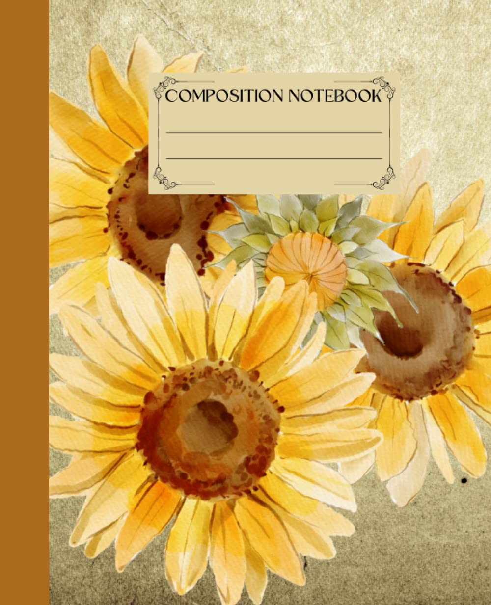 Vintage Composition Notebook: College Ruled, Sunflower Botanical Illustration, Antique Floral Aesthetic For Flower Lovers, Students, Women. baixar livro de graça