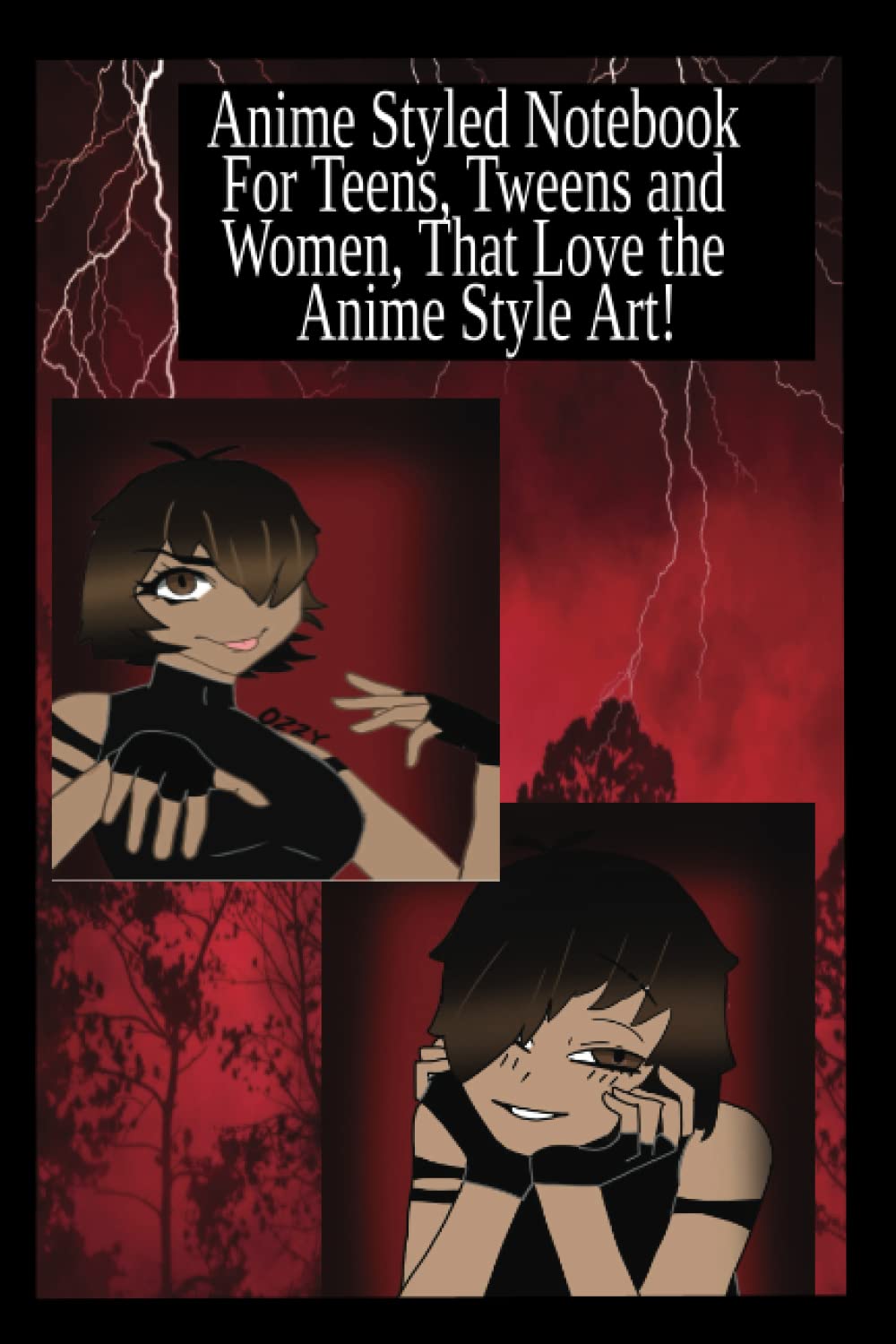 ler totalmente Anime styled notebook for Teens, Tweens and Women, That Love Anime Style Art: This is a great example of Anime Fan Art. Each Page has a different... interfering with writing in the note book.