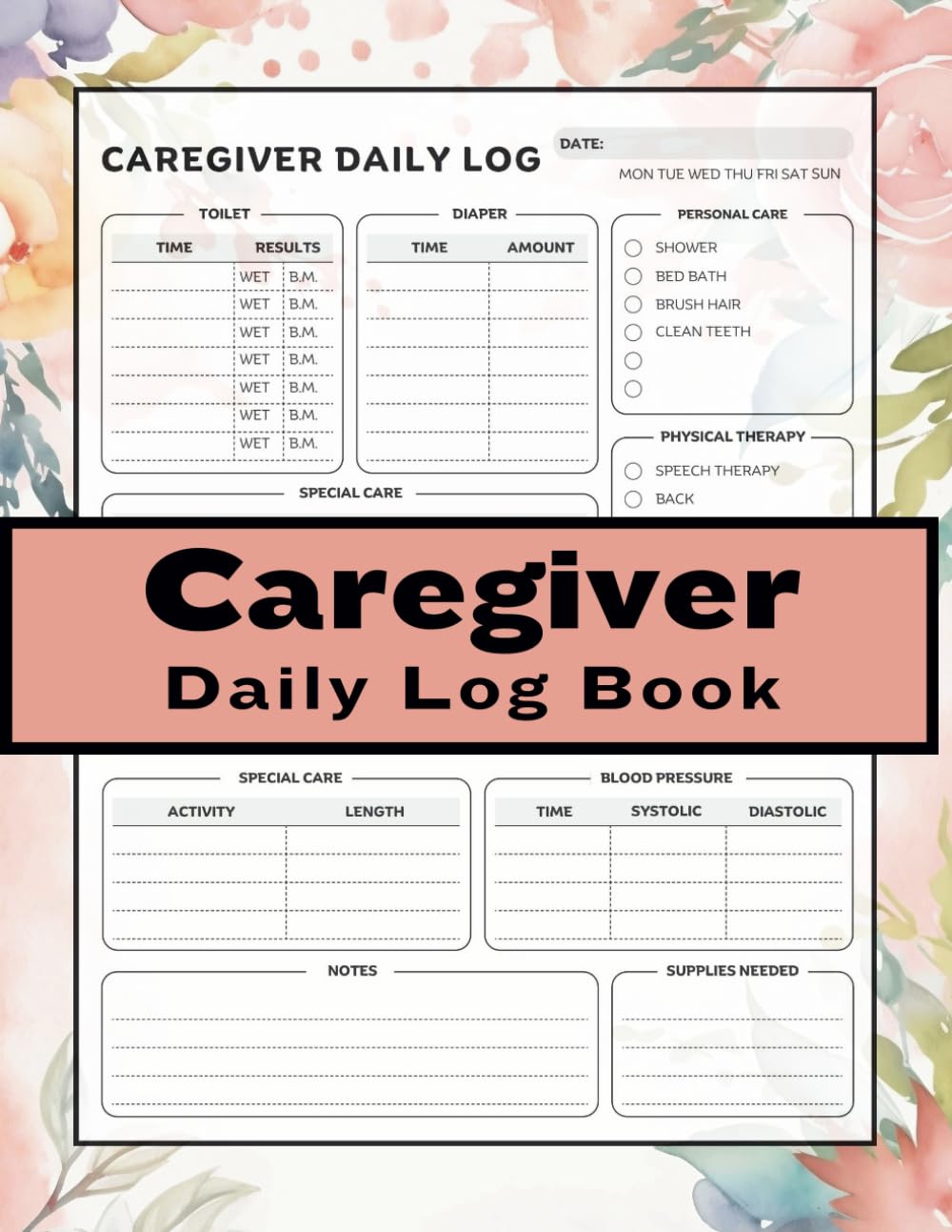 Caregiver Daily Log Book: Long Term Care and Aging Parents, 120 Pages with perfect size 8.5 x 11 inches baixar livro de graça