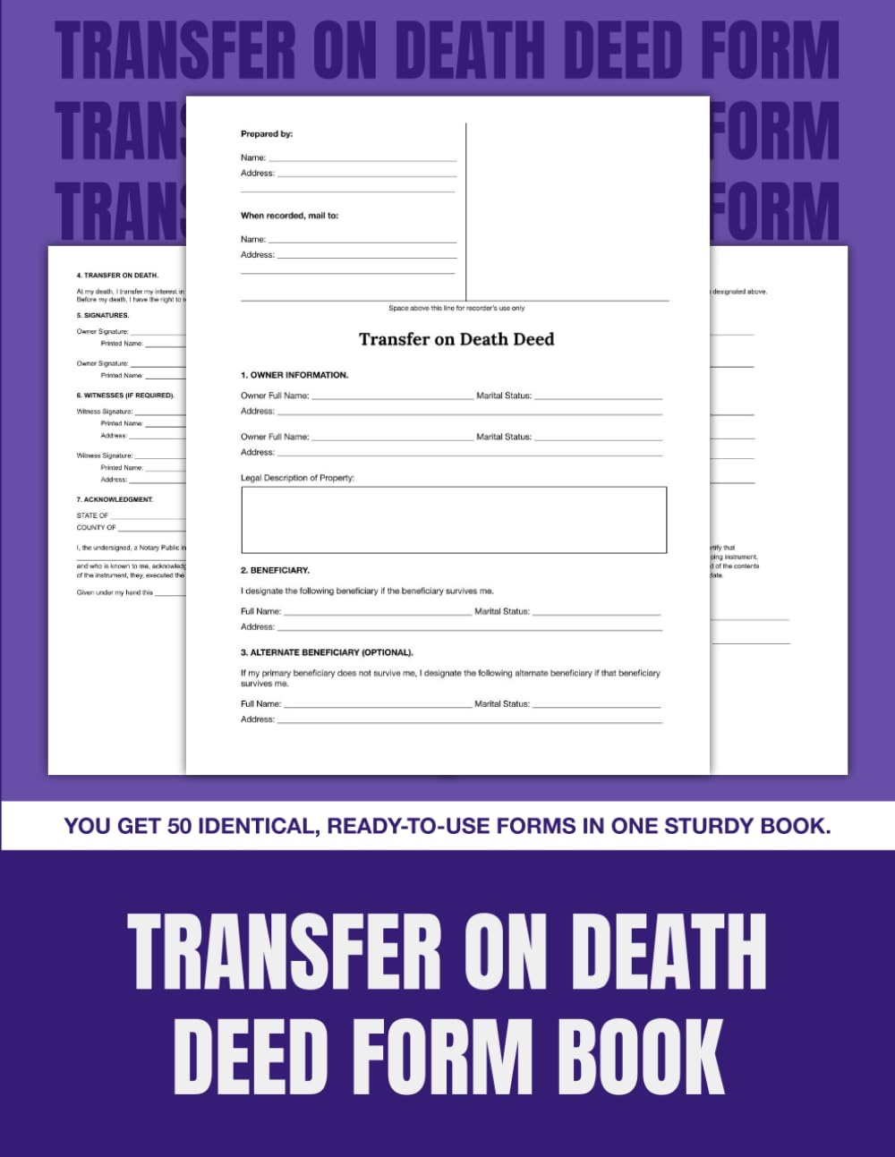 Transfer on Death Deed Form Book: 50 Ready-to-Use TOD Deed Forms | Estate Planning for Real Property | 8.5 x 11 in. baixar livro de graça