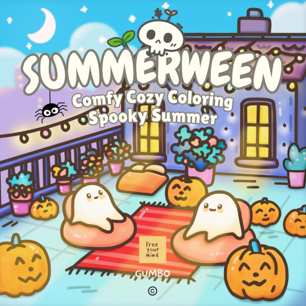 capítulo por capítulo baixar Summerween Coloring Book: Spooky Summer - A collection of 50 Hand Drawn Comfy Cozy and Cute Halloween Inspired Designs in a Bold and Easy Simple Hygge... markers) (Bold & Easy Cozy Cute Halloween)