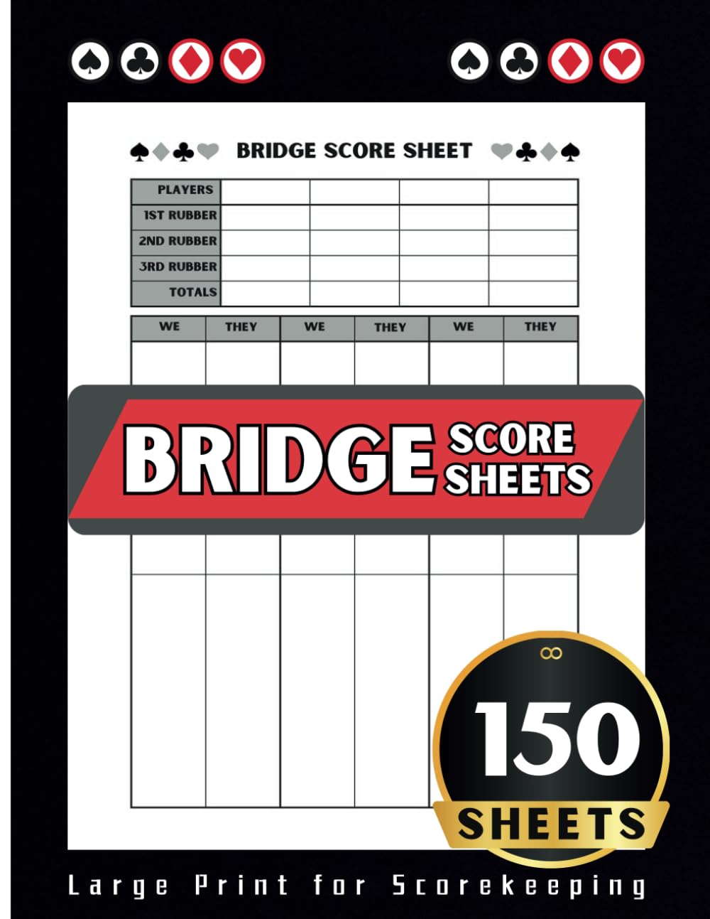 Bridge Score Sheets: 150 Large Print Bridge Score Pads for Scorekeeping, Bridge Cards Games with Perfect Size 8.5 x 11 Inches baixar livro de graça