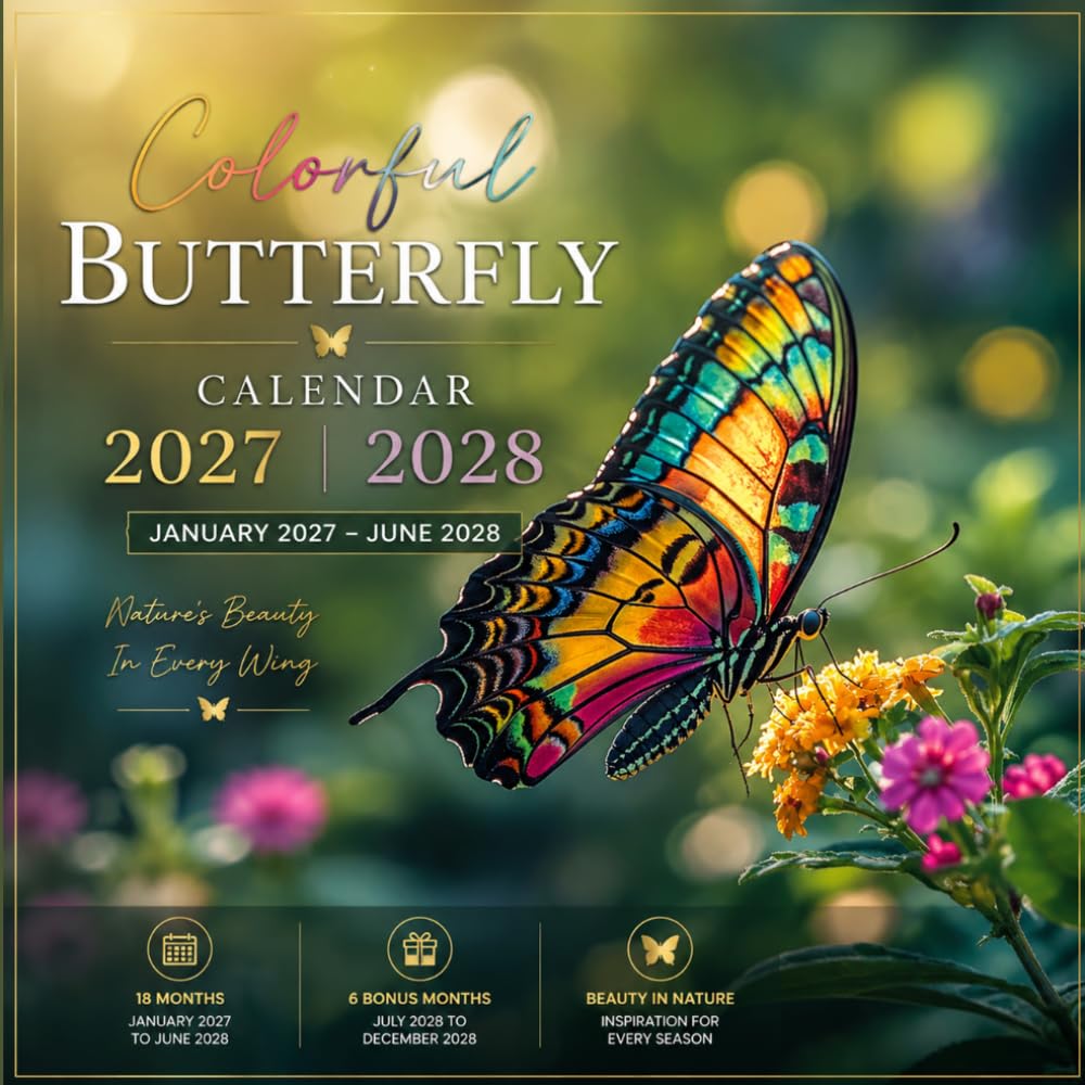 capítulo por capítulo baixar Colorful Butterfly calendar 2027 2028: Vibrant Winged Wonders, Garden Blooms, Nature Photography and Elegant Seasonal Inspiration for Home and Office