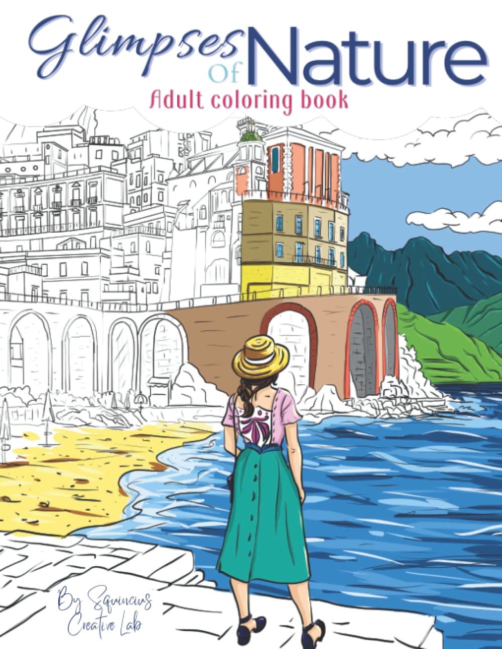 ler totalmente Glimpses of Nature Adult Coloring Book: Adult Coloring Book featuring Sweet and Romantic Landscapes and Flowers