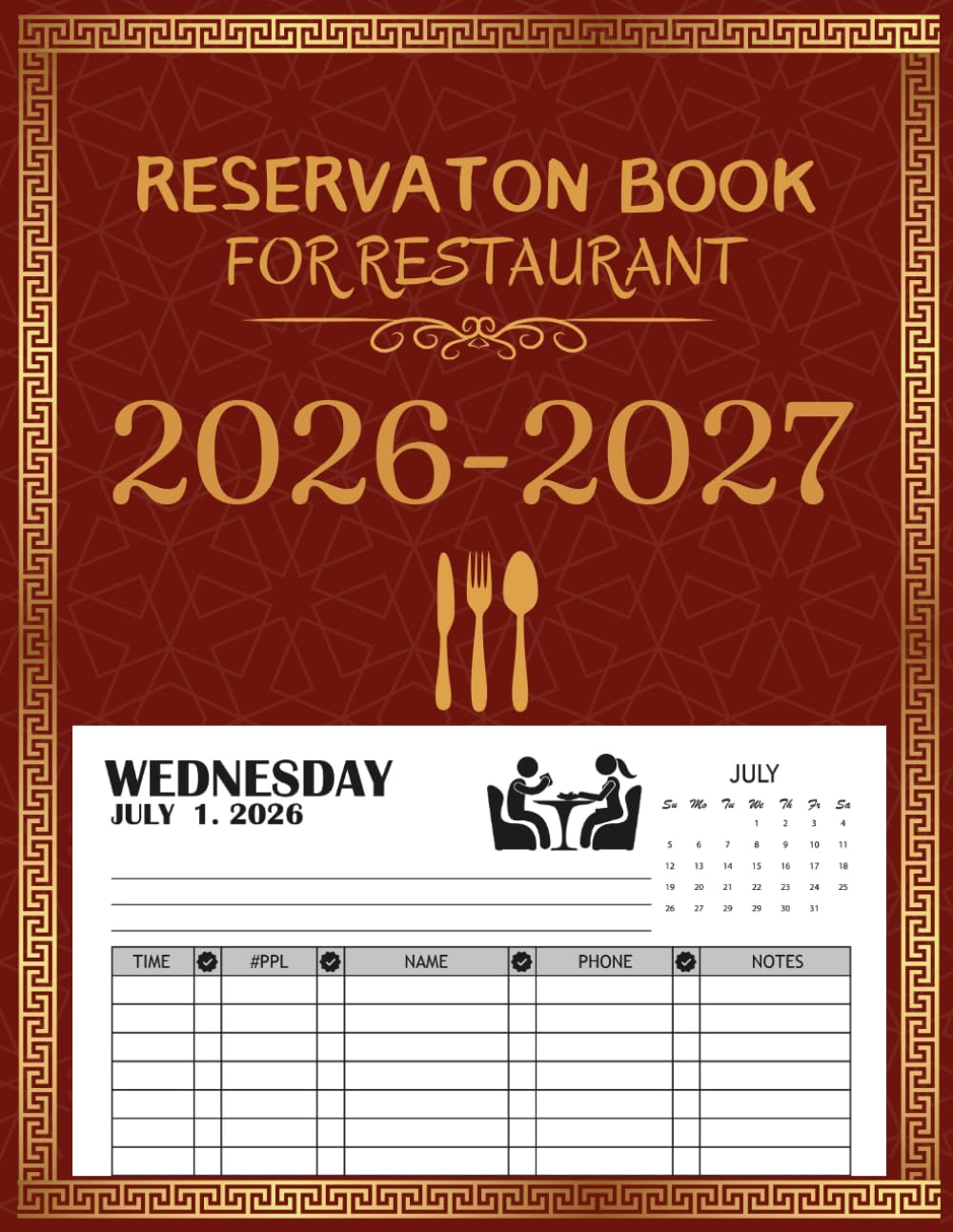 Reservation Book For Restaurant 2026-2027: 365 Day Guest Booking Diary, Full Year dinner Logbook to Record from July to June, Daily Customer Tracking baixar livro de graça