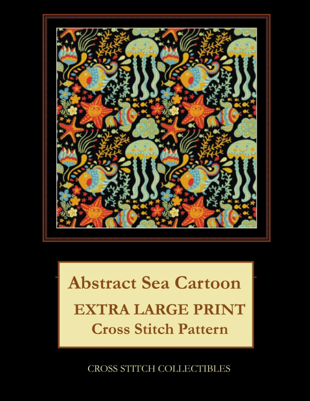 Abstract Sea Cartoon: Extra Large Print Cross Stitch Pattern