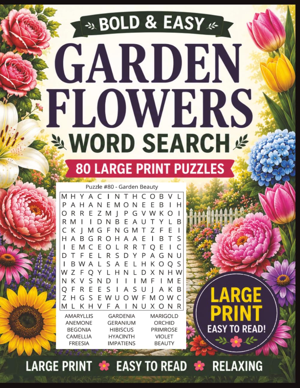 capítulo por capítulo baixar BOLD & EASY GARDEN FLOWERS WORD SEARCH: 80 EASY LARGE-PRINT WORD SEARCH PUZZLES