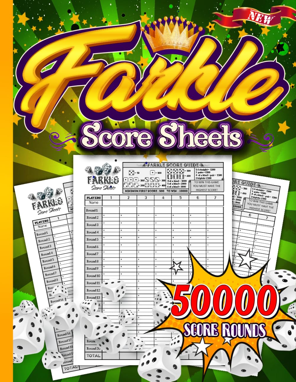 Farkle Score Sheets: 5000 Farkle Score Games Large Print for Scorekeeping - Farkle Score Cards | Farkle Score Pads with Size 8.5 x 11 inches ( Farkle score Pads ) This makes score keeping easy as pie! baixar livro de graça