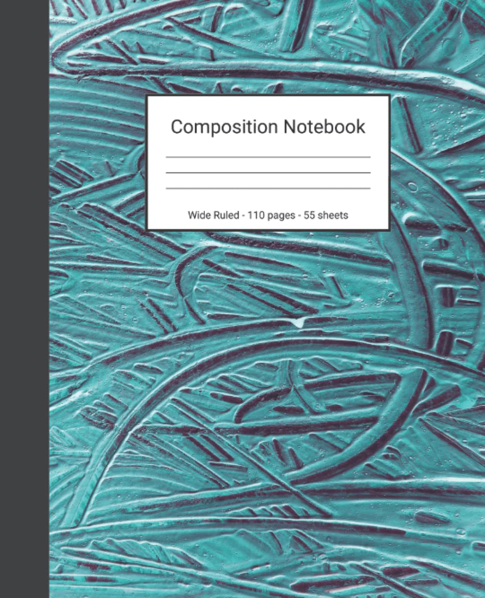 Composition Notebook: Wide Ruled Paper Notebook Journal - Turquoise Abstract Painting - Blank Wide Lined Workbook baixar livro de graça