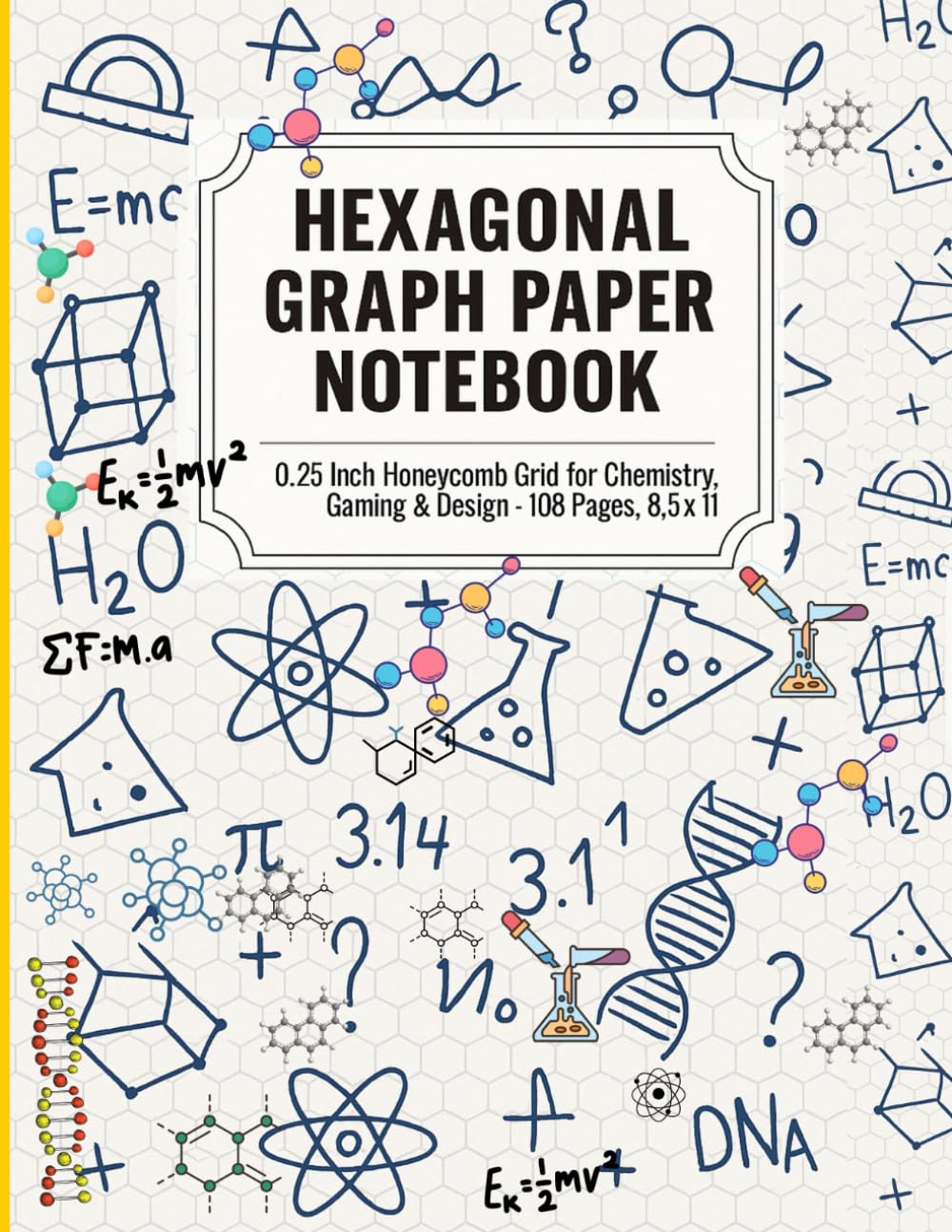 ler totalmente Hexagon Graph Paper Notebook, Perfect for Organic Chemistry Notes, RPG Mapping, Quilting Patterns & Creative Sketching | Large Format: 0.25 Inch... Gaming & Design – 120 Pages, 8.5x11In