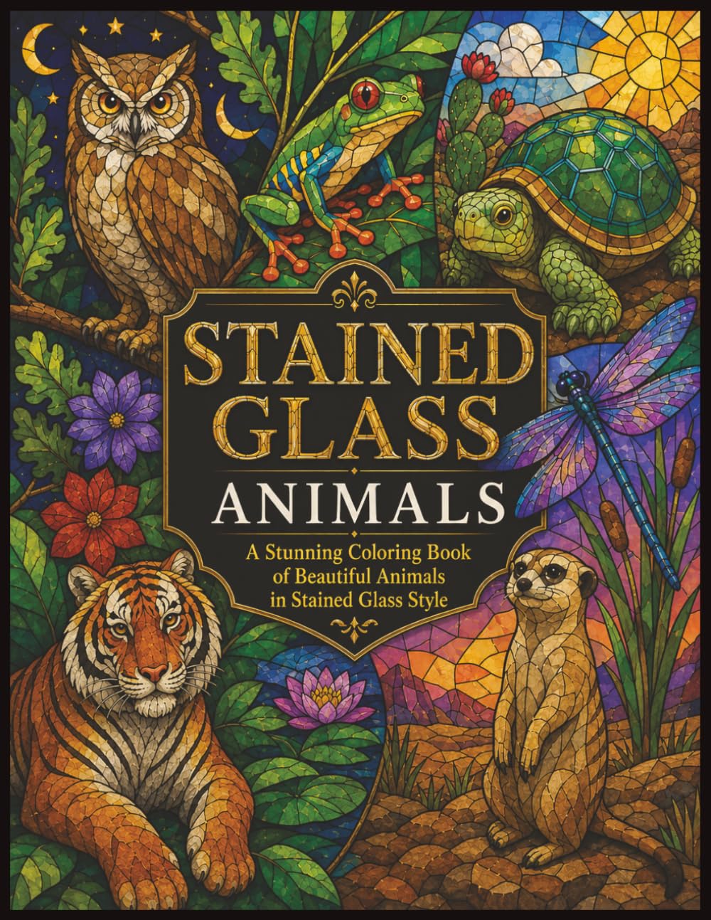 Stained Glass Animals: A Stunning Coloring Book of Beautiful Animals in Stained Glass Style baixar livro de graça