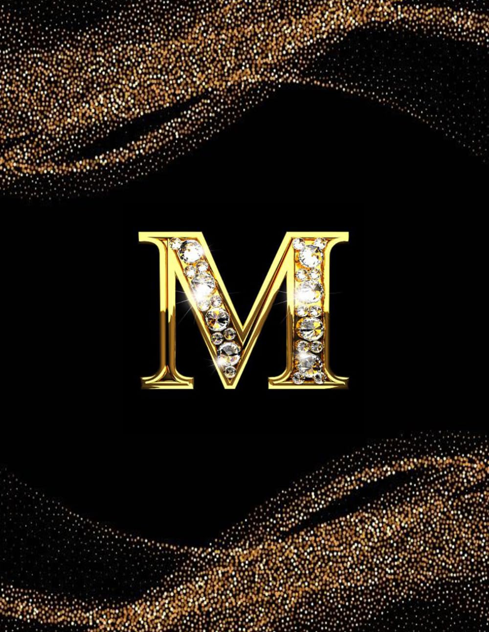 M: Monogram Initial Notebook,Journal | Gold Alphabet | College Ruled | 8.5" x 11" - 120 pages | Gift Idea