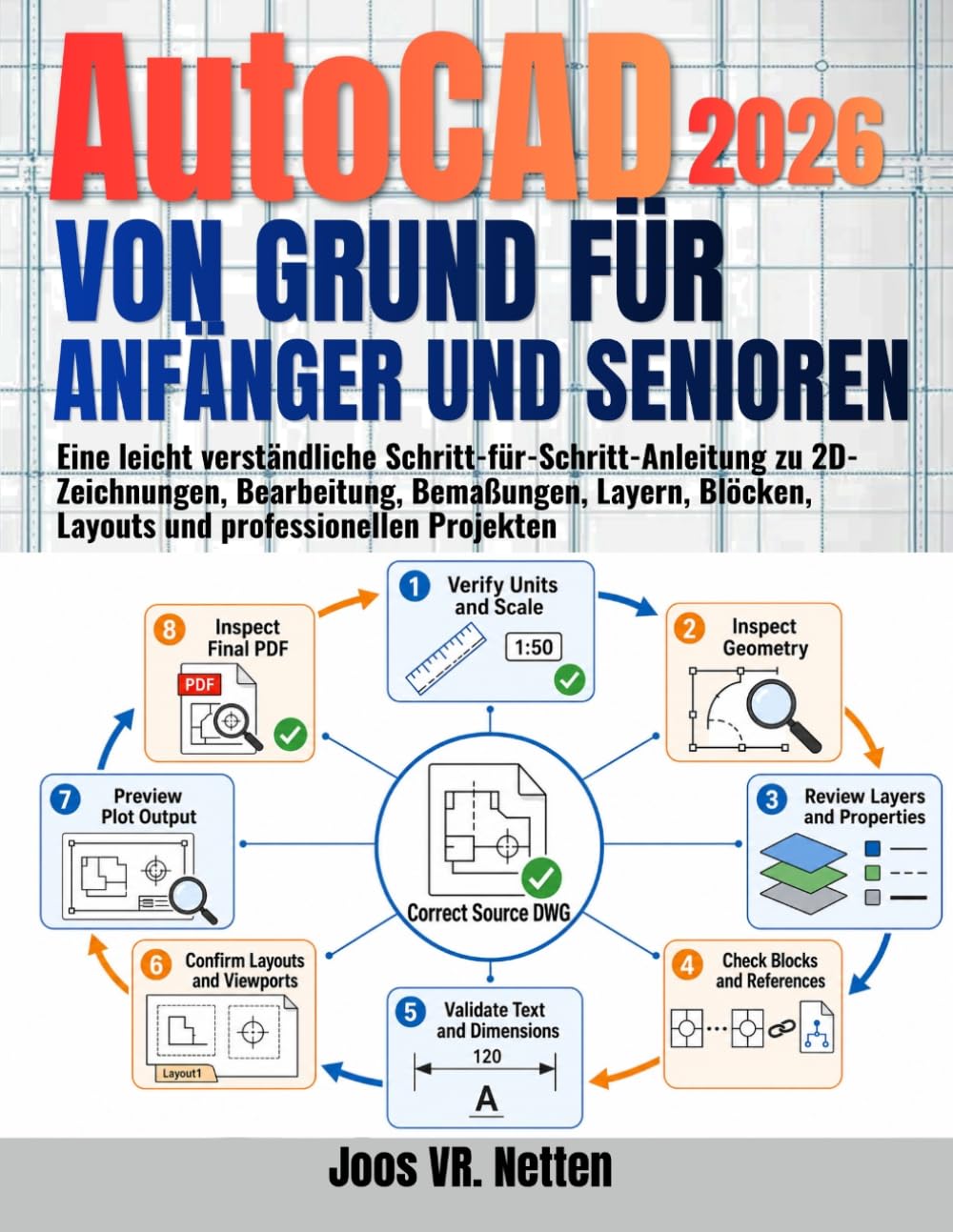 ler totalmente AutoCAD von Grund auf für Anfänger und Senioren: Eine leicht verständliche Schritt-für-Schritt-Anleitung zu 2D-Zeichnungen, Bearbeitung, Bemaßungen,... professionellen Projekten (German Edition)