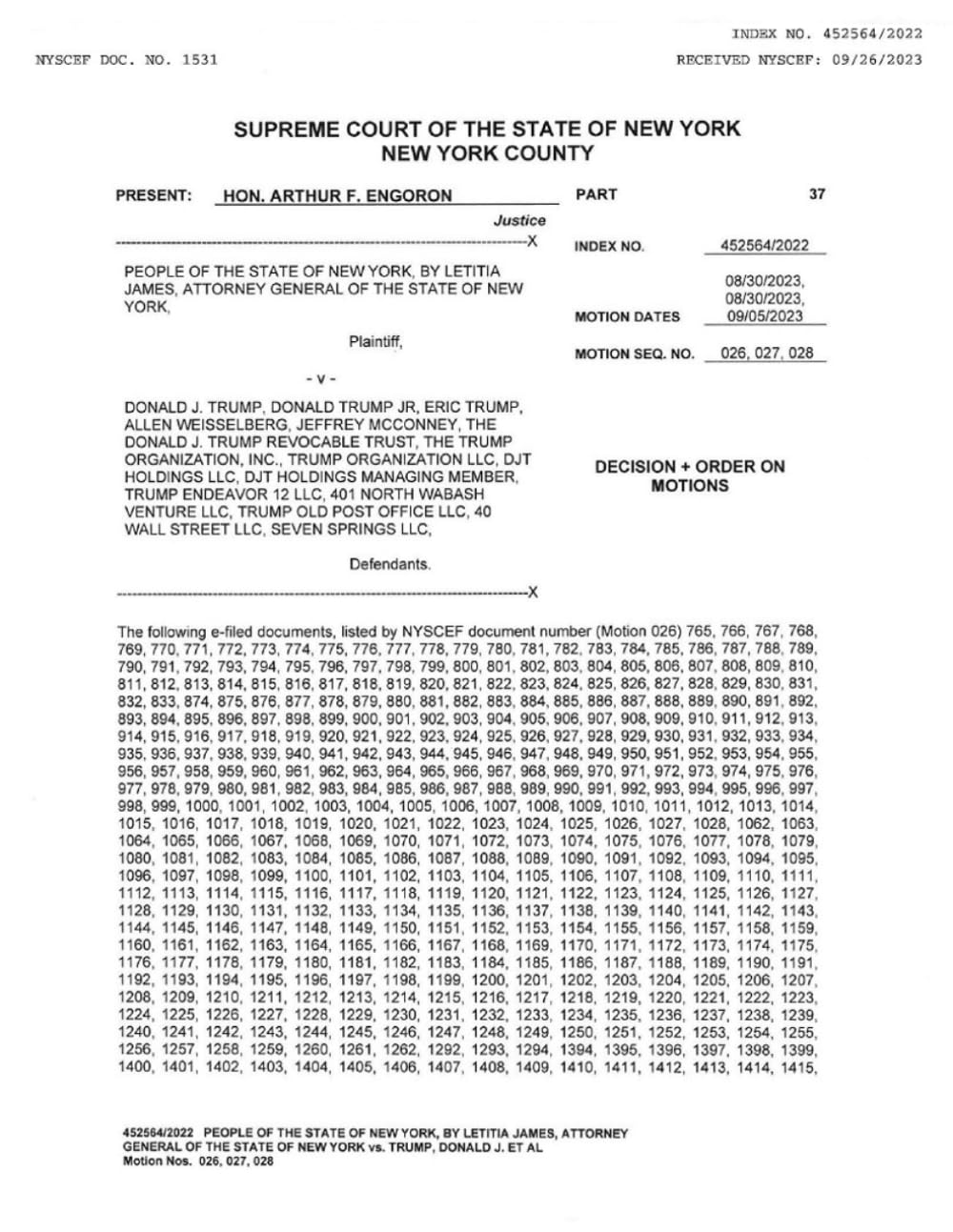 New York v. Donald J. Trump and et al: New York Fraud “Decision on the merits” -- September 26, 2023 baixar livro de graça