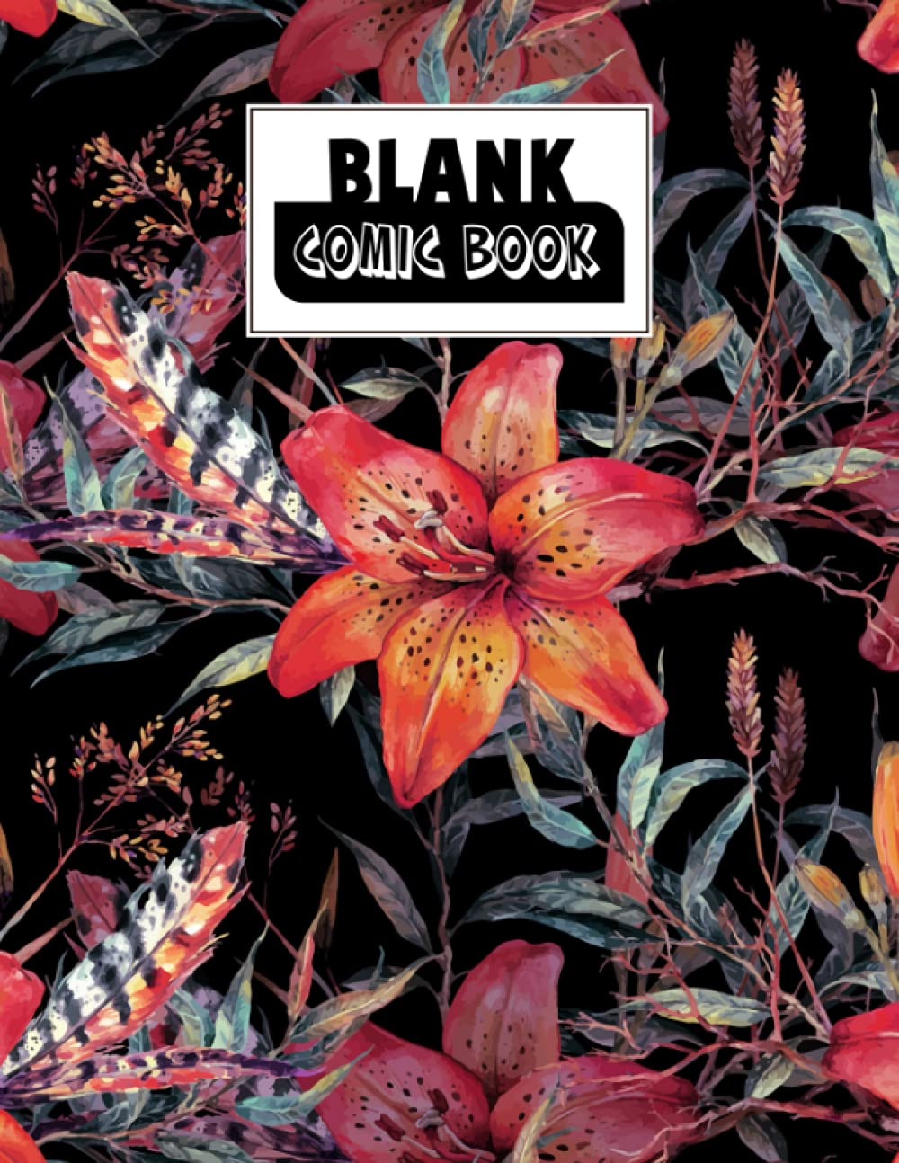 ler totalmente Blank Comic Book: Watercolor Florals Cover, Create Your Own Story, Journal, Notebook, Sketchbook for Kids and Adults, 120 Pages - Size 8.5" x 11" Notebook by Bodo Sander