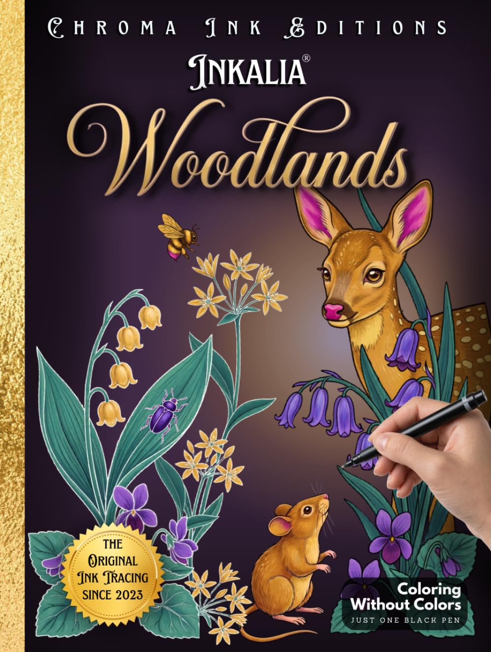 capítulo por capítulo baixar Inkalia Woodlands: Relaxing Nature Activity Ink Tracing Coloring Book for Adults and Women: 38 Botanical and Naturalist Scenes | Stress Relief Art for Women | Cozy Spaces Coloring | Bold and Easy for