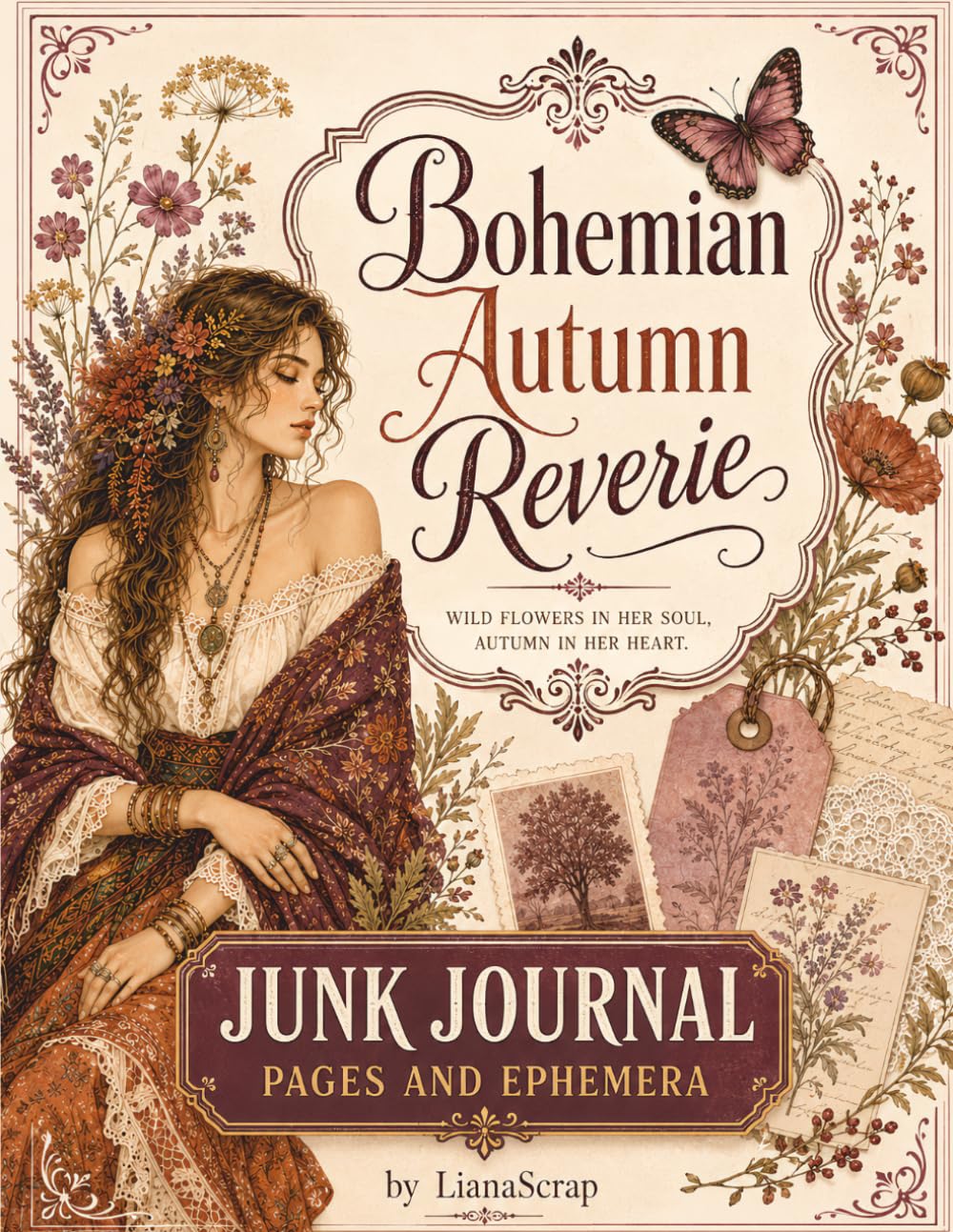 ler totalmente Bohemian Autumn Reverie: Junk Journal Pages and Ephemera