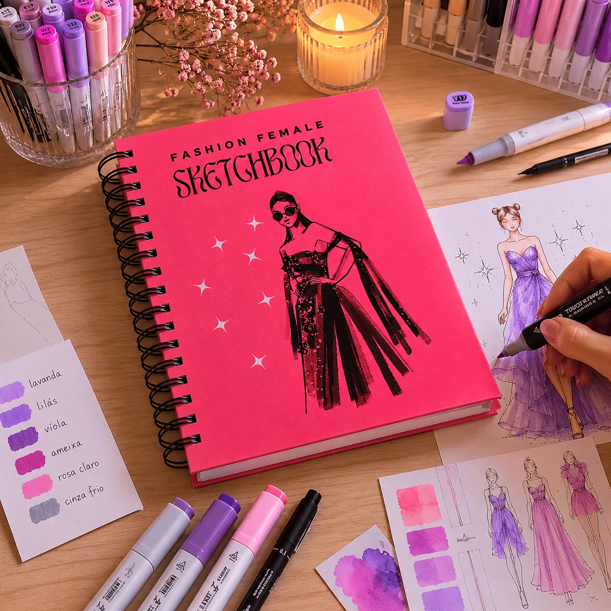 capítulo por capítulo baixar Fashion Female Sketchbook - Design de Moda - Croqui de Modelos A5