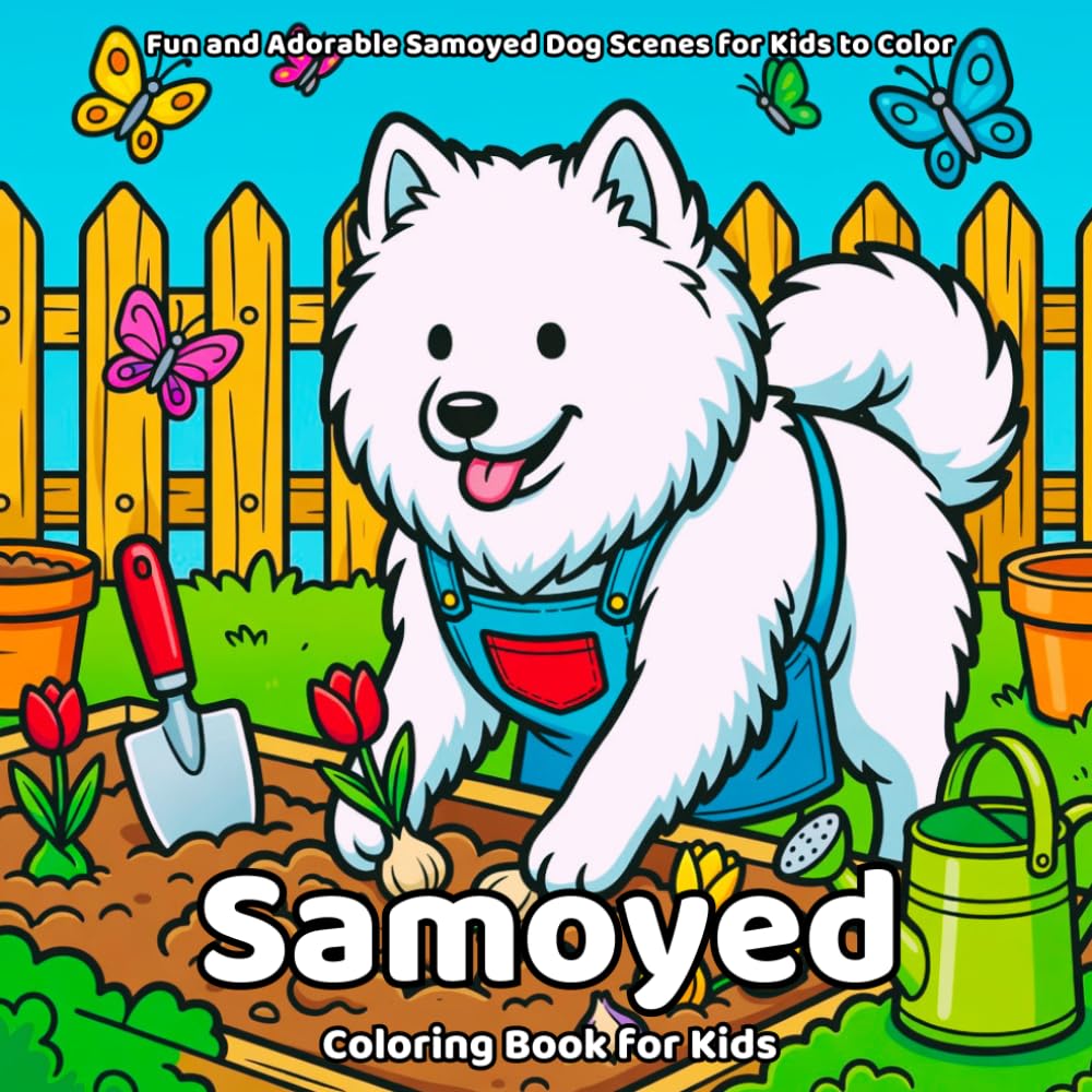 Samoyed Coloring Book: Fun and Adorable Samoyed Dog Scenes for Kids to Color baixar o livro de graça