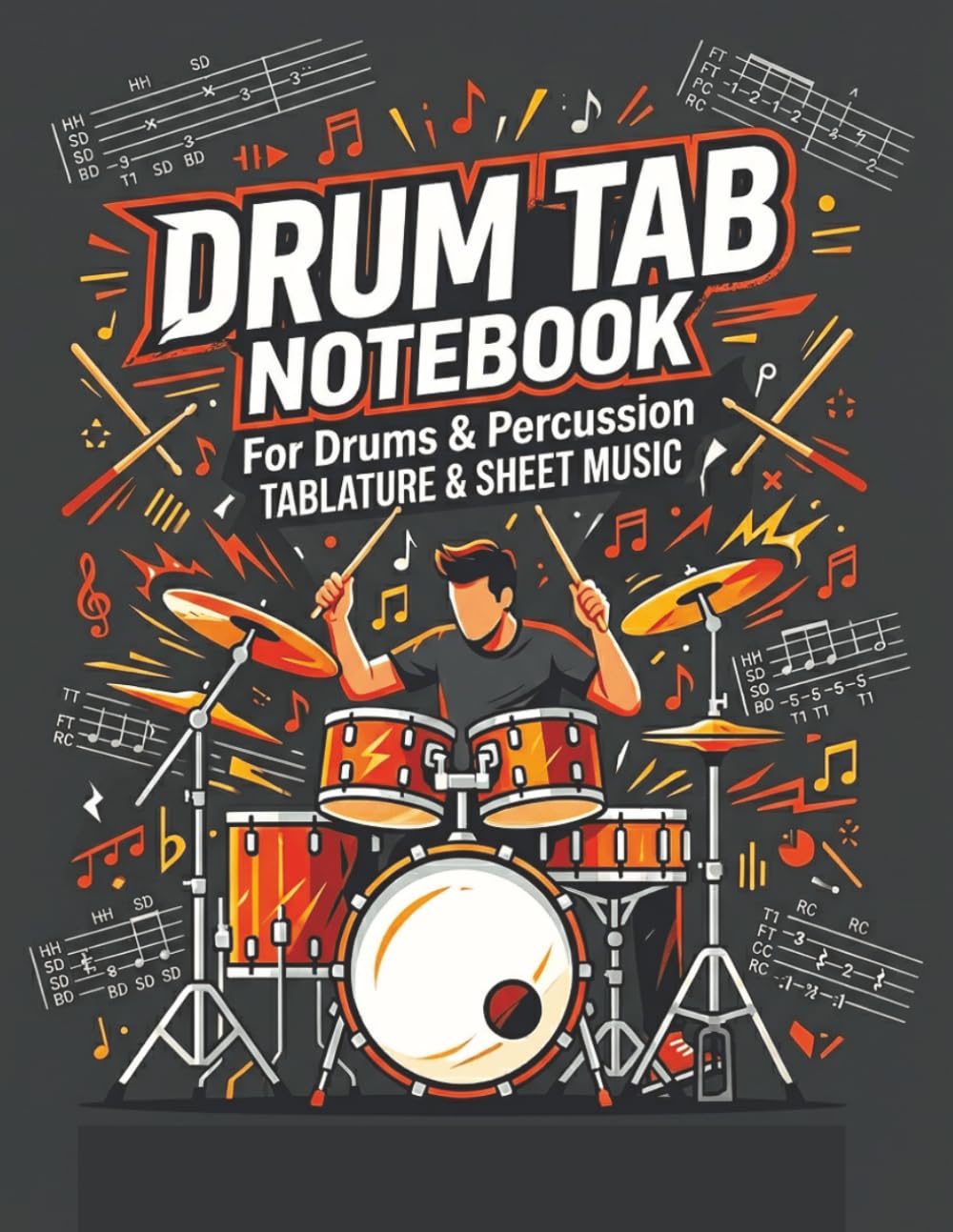 capítulo por capítulo baixar Drum Tab Notebook: Blank Drum Manuscript Paper: A Music Notation Book for Drummers, Percussionists, and Students to Write & Transcribe Songs | 8.5 x 11