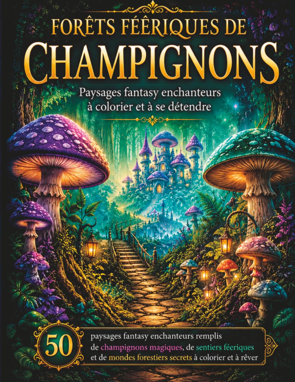 ler totalmente Forêts Féeriques de Champignons –: 50 paysages fantastiques dignes d'un conte de fées, peuplés de champignons magiques, de sentiers enchantés et de... à colorier pour se détendre (French Edition)