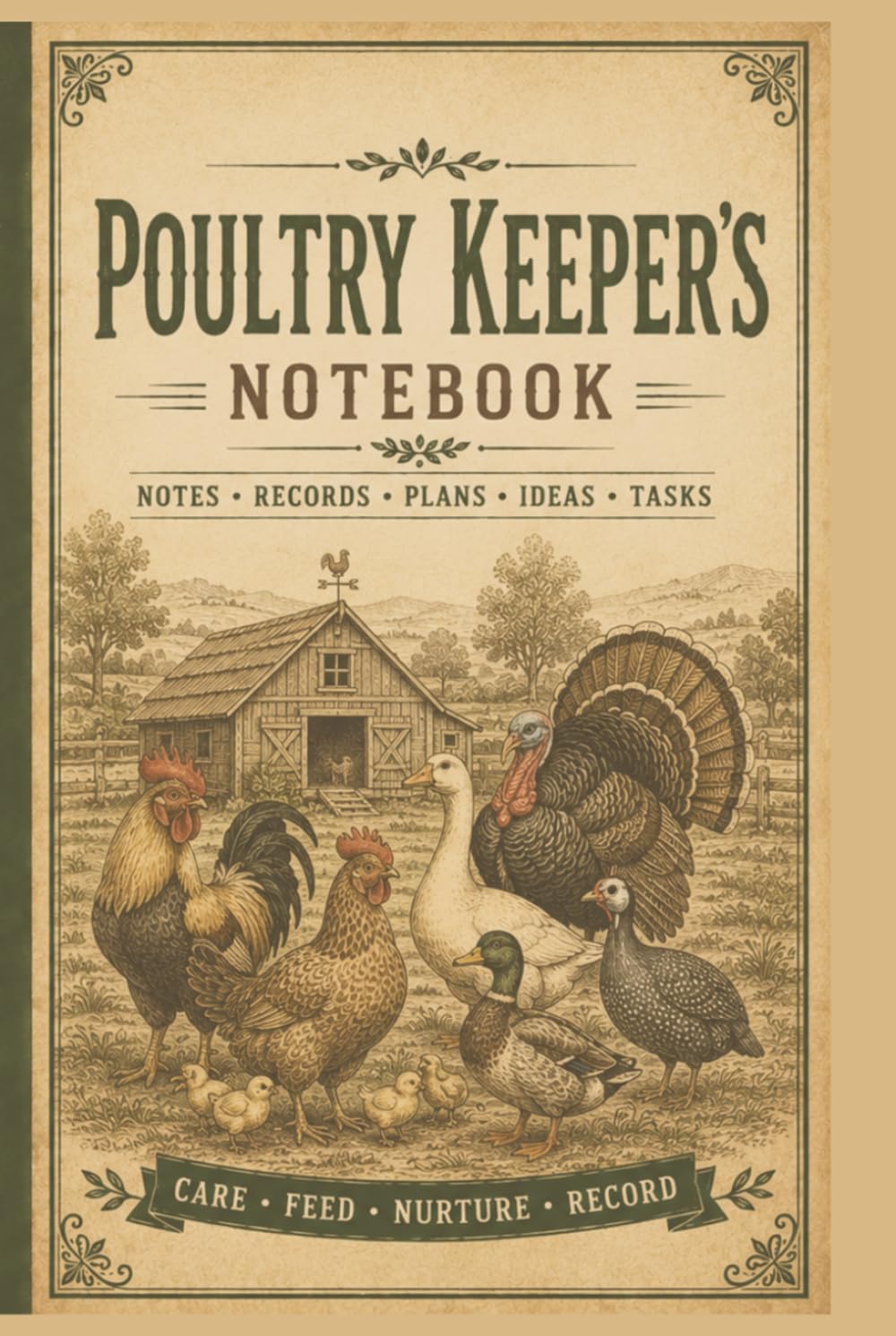Poultry Keeper’s Notebook: Vintage Farm Graph Paper Journal for Chicken Keepers, Duck Keepers, Turkey Breeders, Poultry Farmers, Flock Records, Notes & Planning baixar o livro de graça