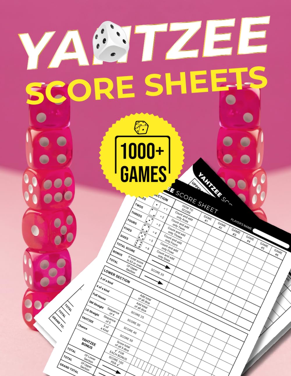 Yahtzee Score Sheets: Large Print Yahtzee Score Pads | 1000+ Score Games for Easy Scorekeeping | Original and Unique Layout Design | 8.5x11 Big Jumbo Size Yahtzee Cards Book baixar livro de graça