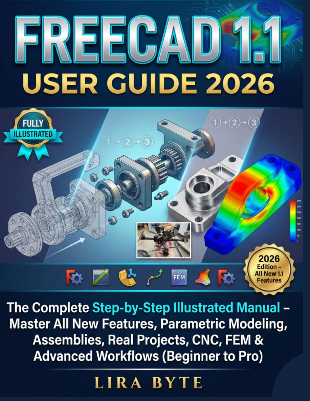 ler totalmente FREECAD 1.1 USER GUIDE 2026: The Complete Step-by-Step Illustrated Manual – Master All New Features, Parametric Modeling, Assemblies, Real Projects,... (Beginner to Pro) (Tech Mastery Bible Series)