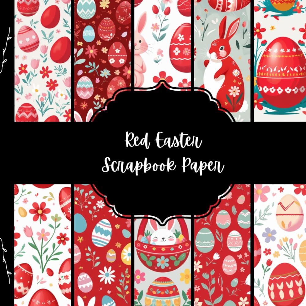 Red Easter Scrapbook Paper, Spring Junk Journal Paper, Egg Decorative Paper, DIY Projects, Origami, Collage Sheets, Decoupage Paper, 10 Designs, Double SIded baixar o livro de graça