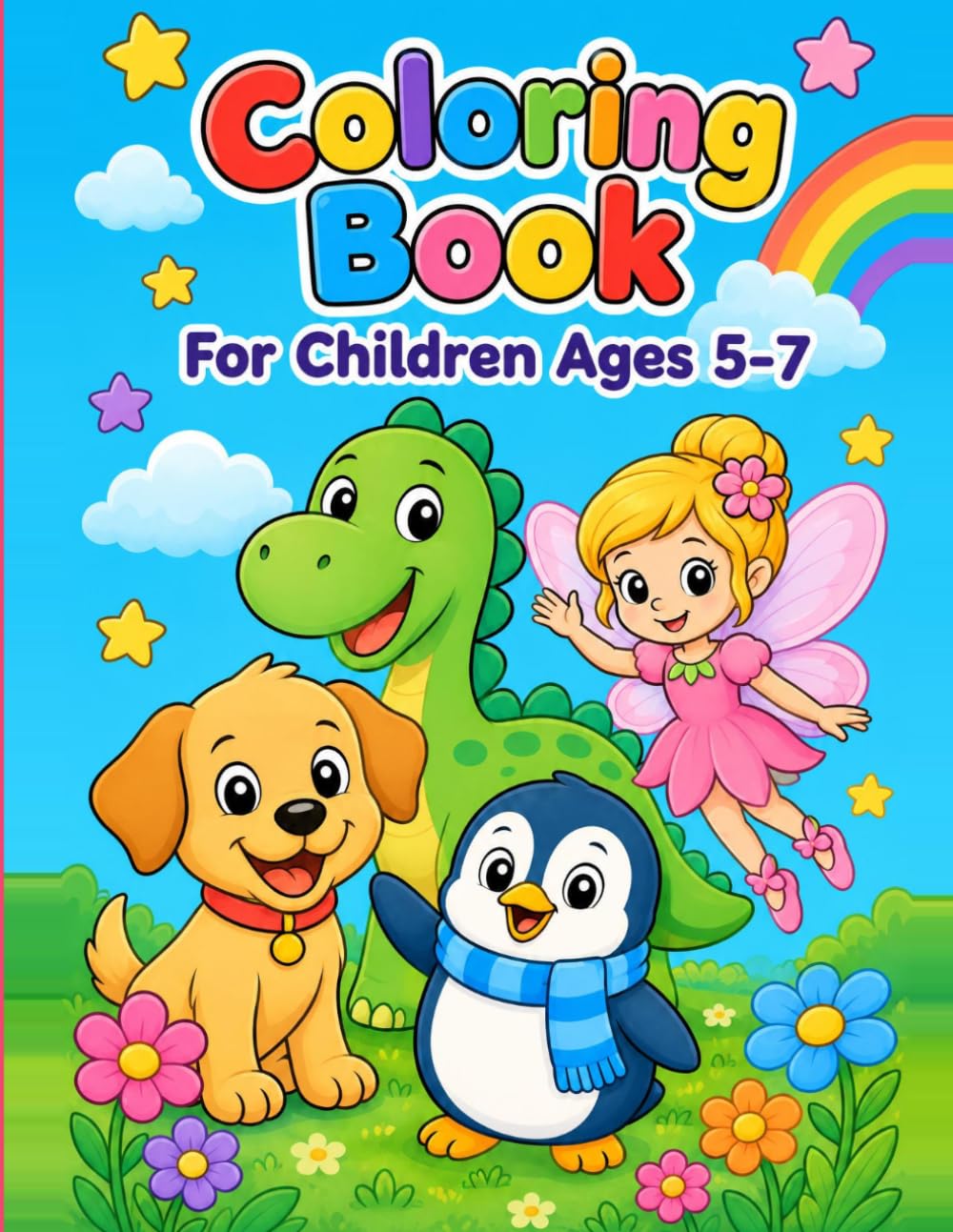 Coloring Book for Children Ages 5-7: 40 Fun and Simple Designs to Color — Animals, Dinosaurs, Fairies, and More! baixar o livro de graça