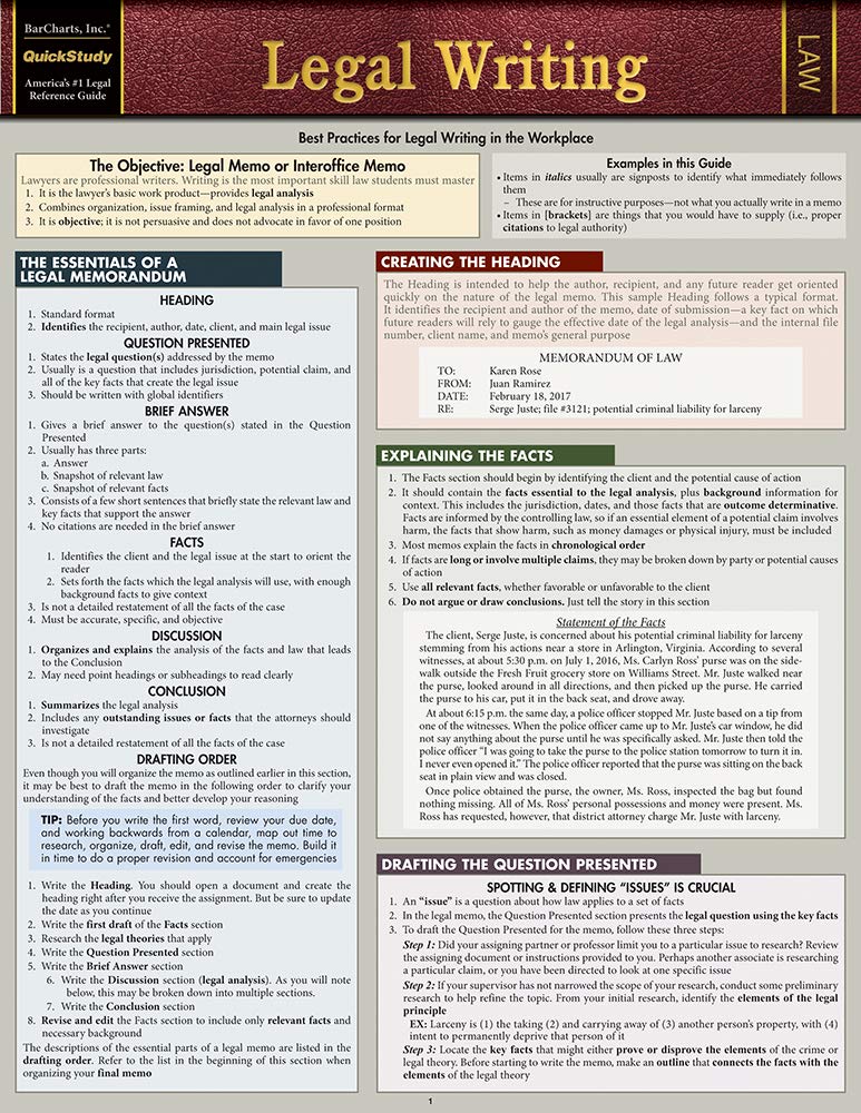 ler totalmente Legal Writing: Quickstudy Laminated Reference Guide